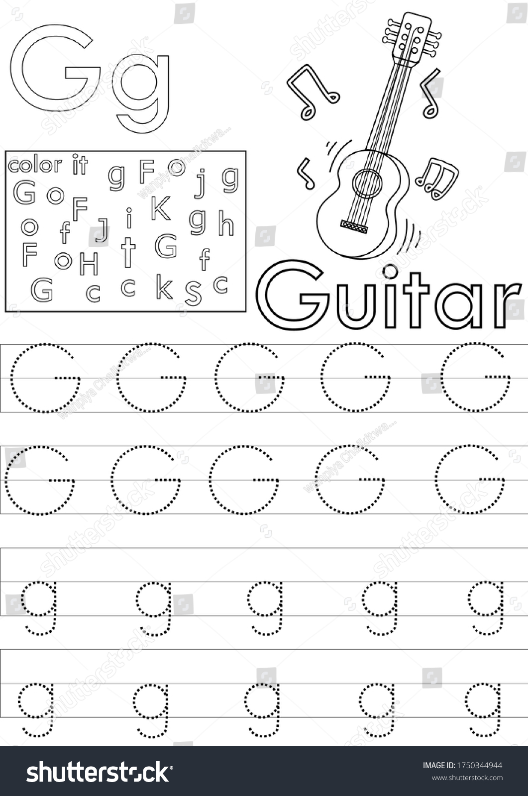 letter c worksheet kindergartenalphabet tracing sheet stock vector royalty free 1737085007 shutterstock