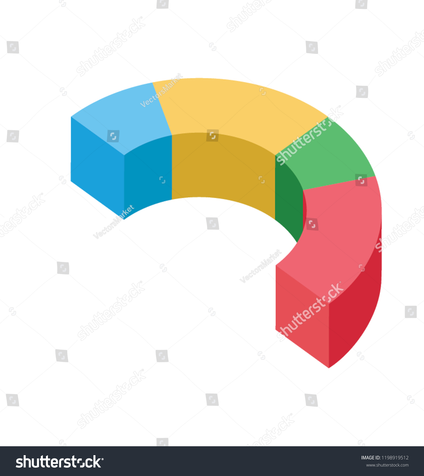 Half Circle Doughnut Chart Depicting Semicircle Stock Vector (Royalty Free) 1198919512
