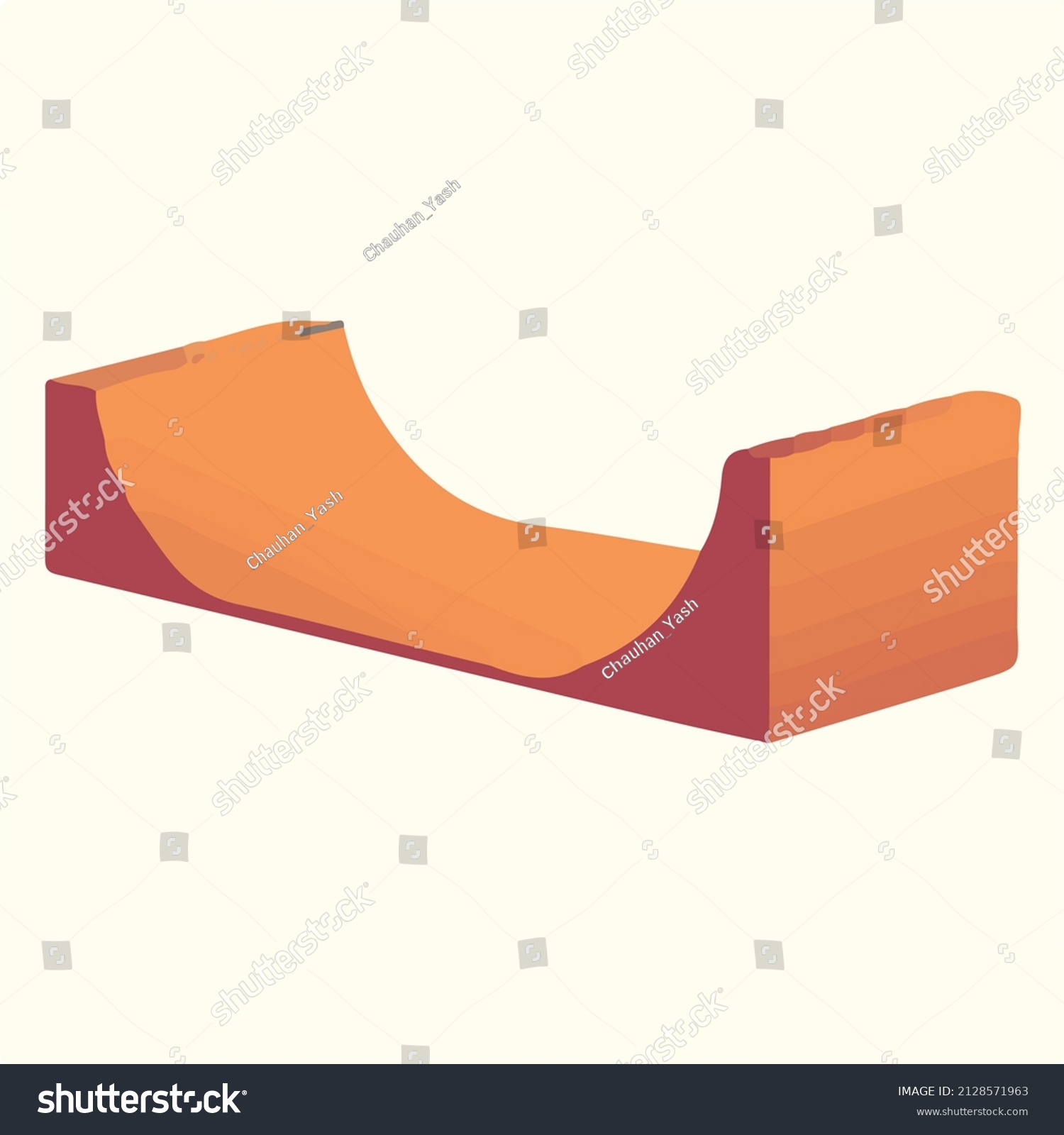 Half Pipe Skate Ramp Vector Stock Vector (Royalty Free) 2128571963