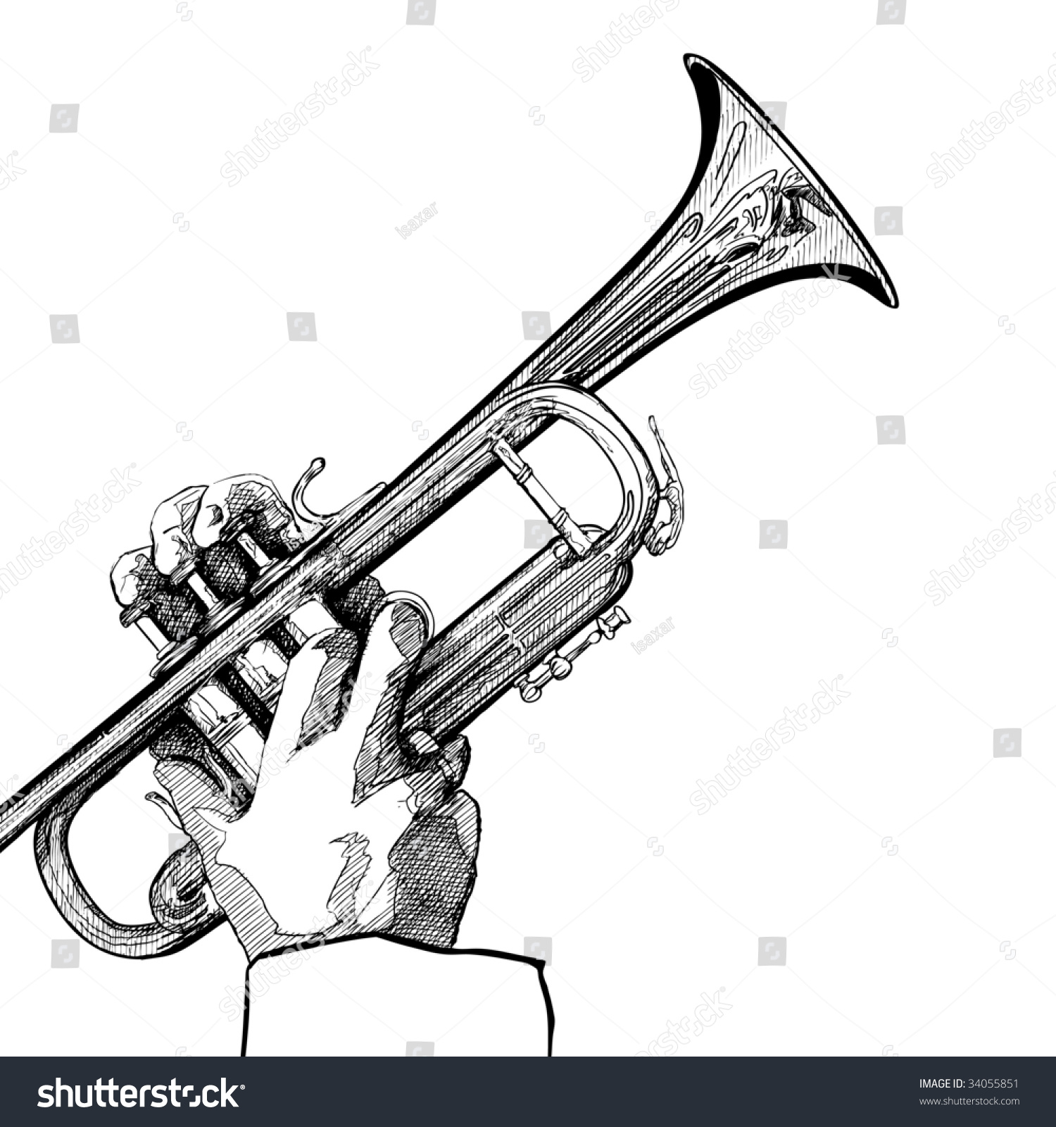 Uncategorized Drawing Of A Trumpet hand drawing vector illustration trumpet on stock 34055851 of a white background