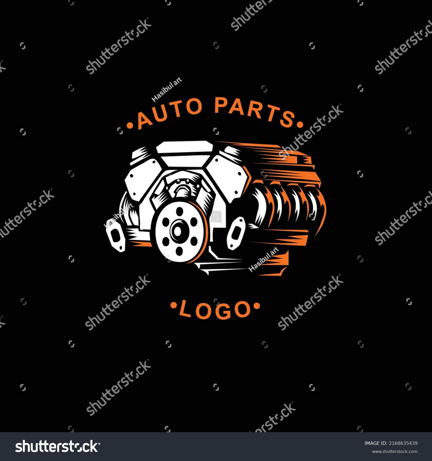 Hand Drawn Auto Parts Logo Design Stock Vector (Royalty Free ...