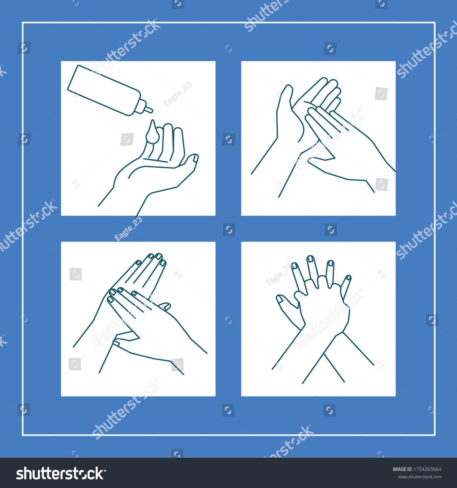 Hand Washing Stages Visual Work Stock Vector Royalty Free 1754263664 Hand Washing Stages Visual Work Stock Vector Royalty Free 1754263664