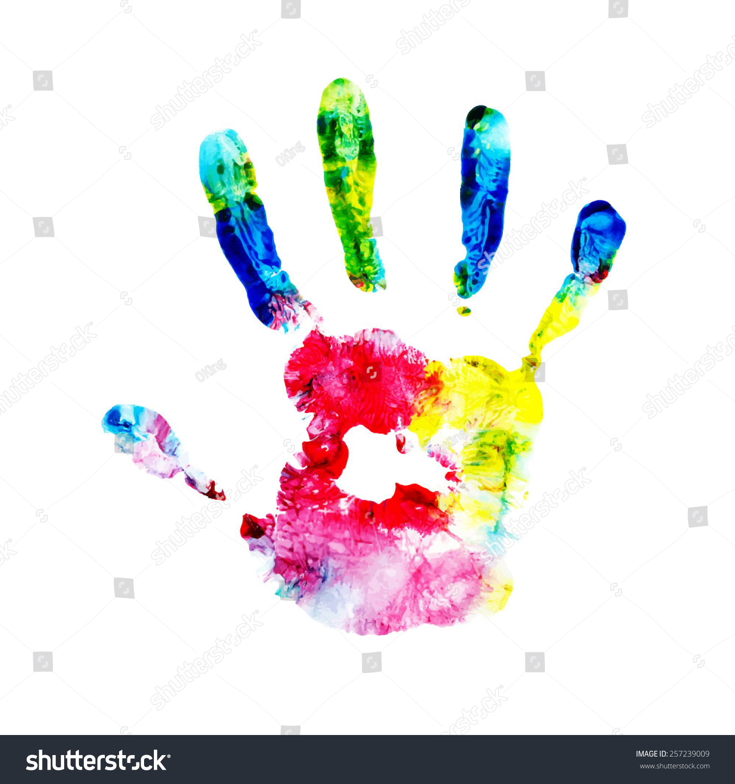 Handprint, Watercolor Hand, Kid Handprint, Kid Finger Paint ...