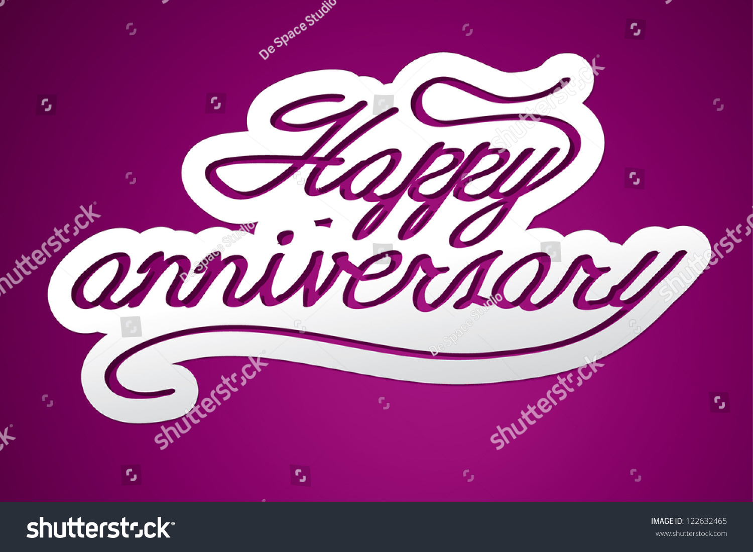 Happy Anniversary Handmade Calligraphy Vector Eps10 Stock Vector ...