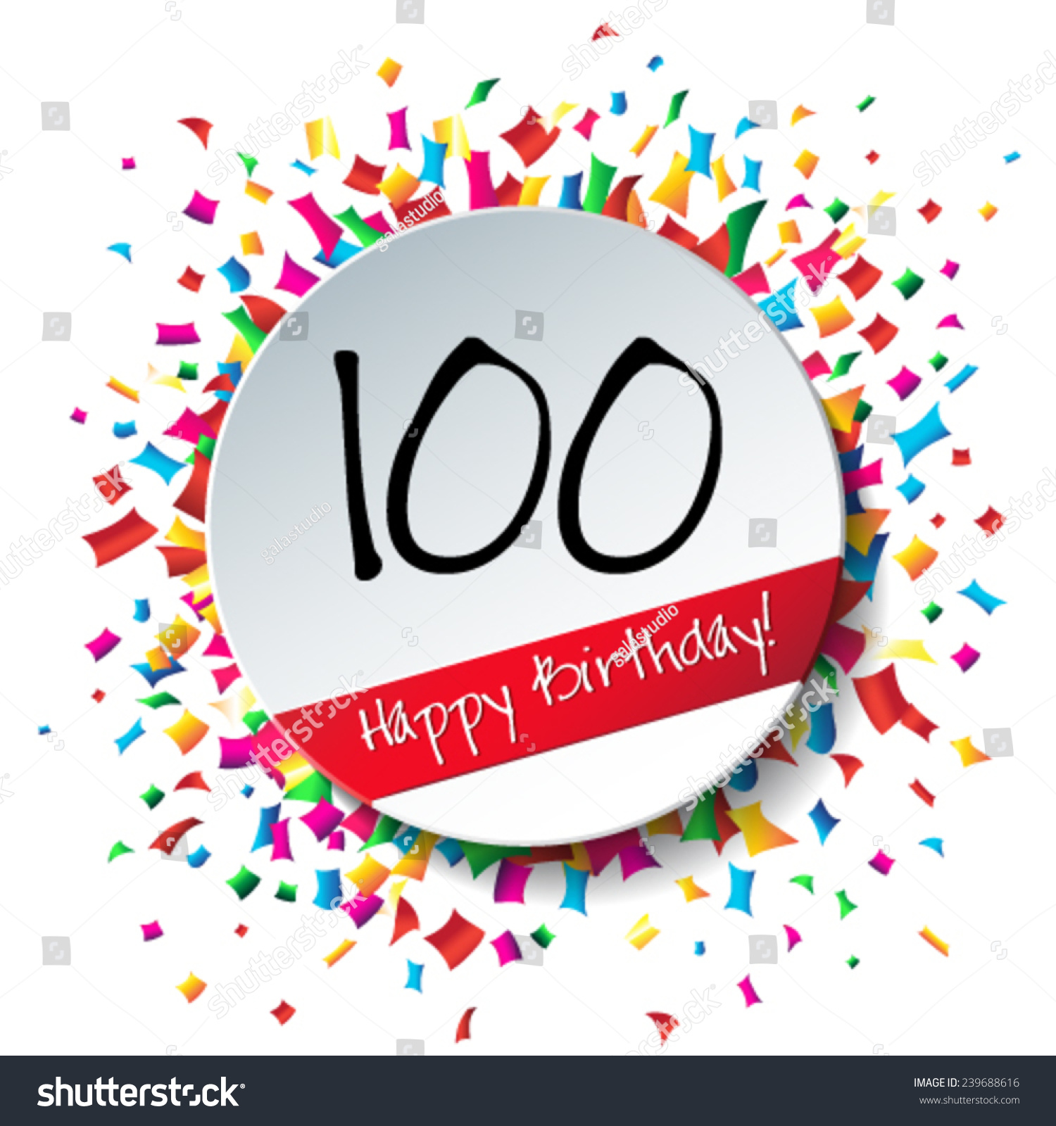 100 Happy Birthday Background Card Colorful Stock Vector 239688616 ...