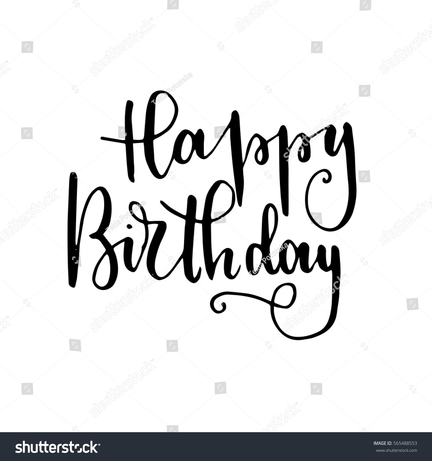 Happy Birthday Hand Lettering Greeting Card Stock Vector (Royalty Free ...
