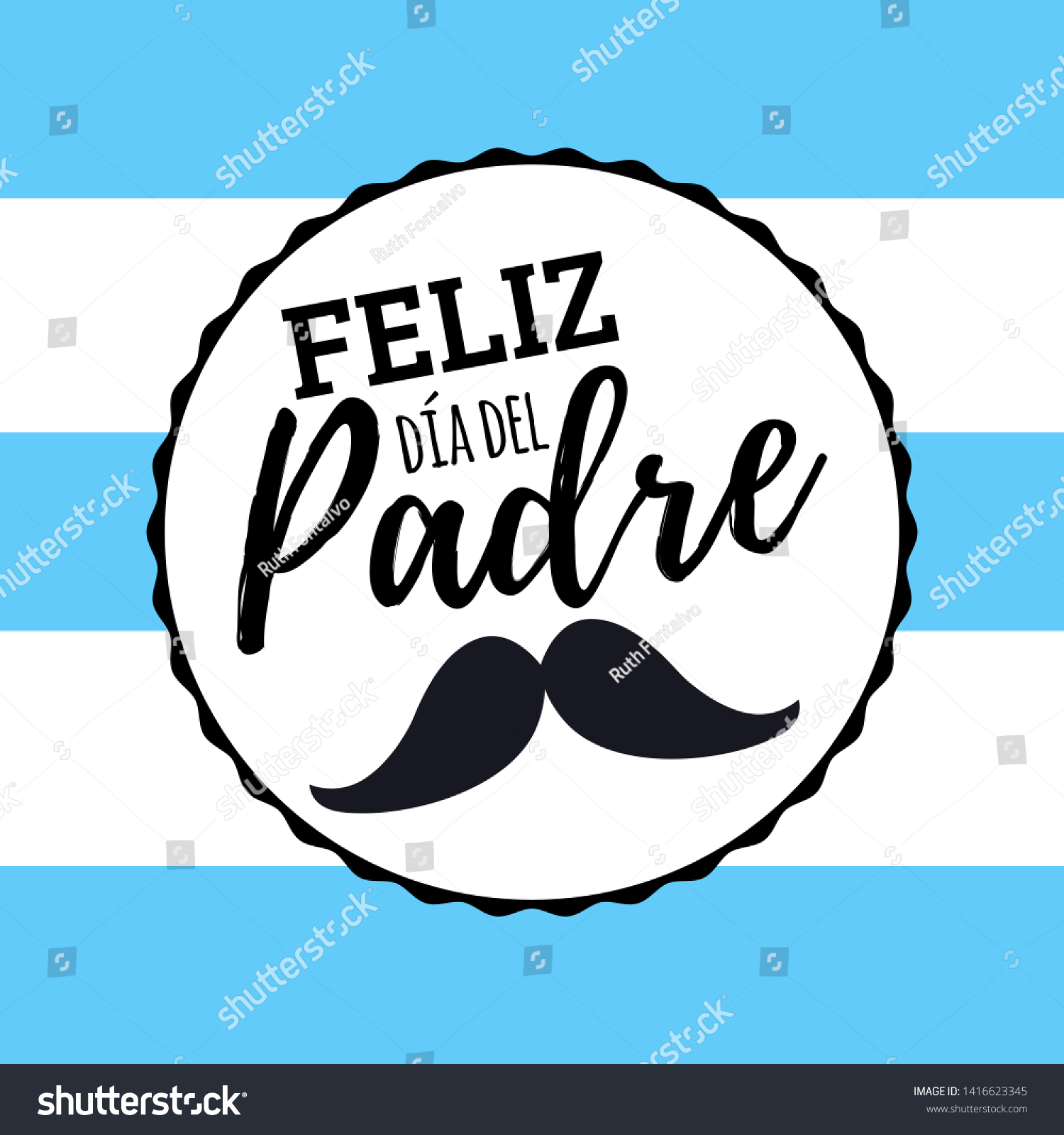 Happy Fathers Day Spanish Fathers Day Stock Vector Royalty Free