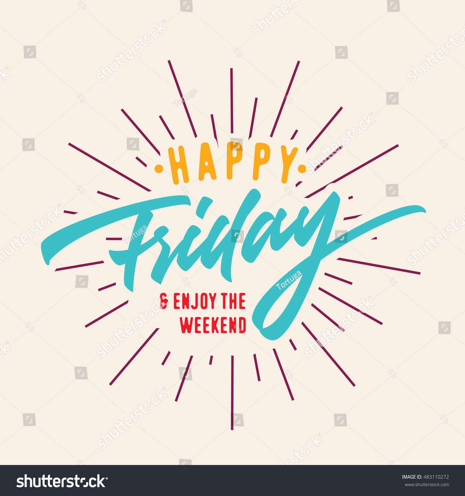 Happy Friday Enjoy Weekend Vintage Retro Royalty Free Stock Image