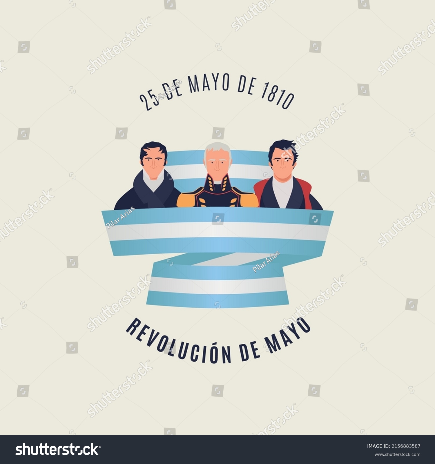 Happy May Revolution Day 25 May Stock Vector (Royalty Free) 2156883587