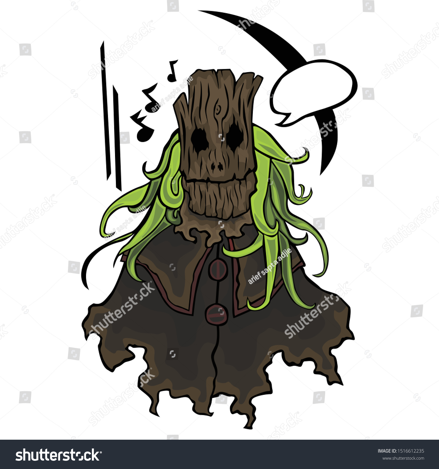 Happy Monster Tree Illustration Design Brown Stock Vector Royalty Free Shutterstock