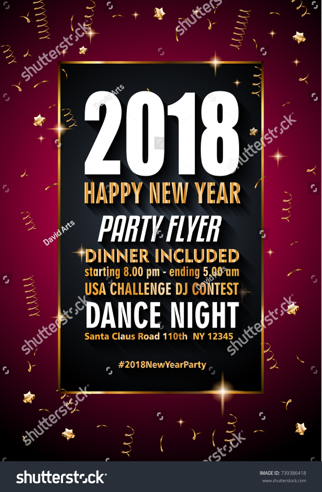 2018 Happy New Year Background for your Seasonal Flyers and Greetings Card or Christmas themed invitations