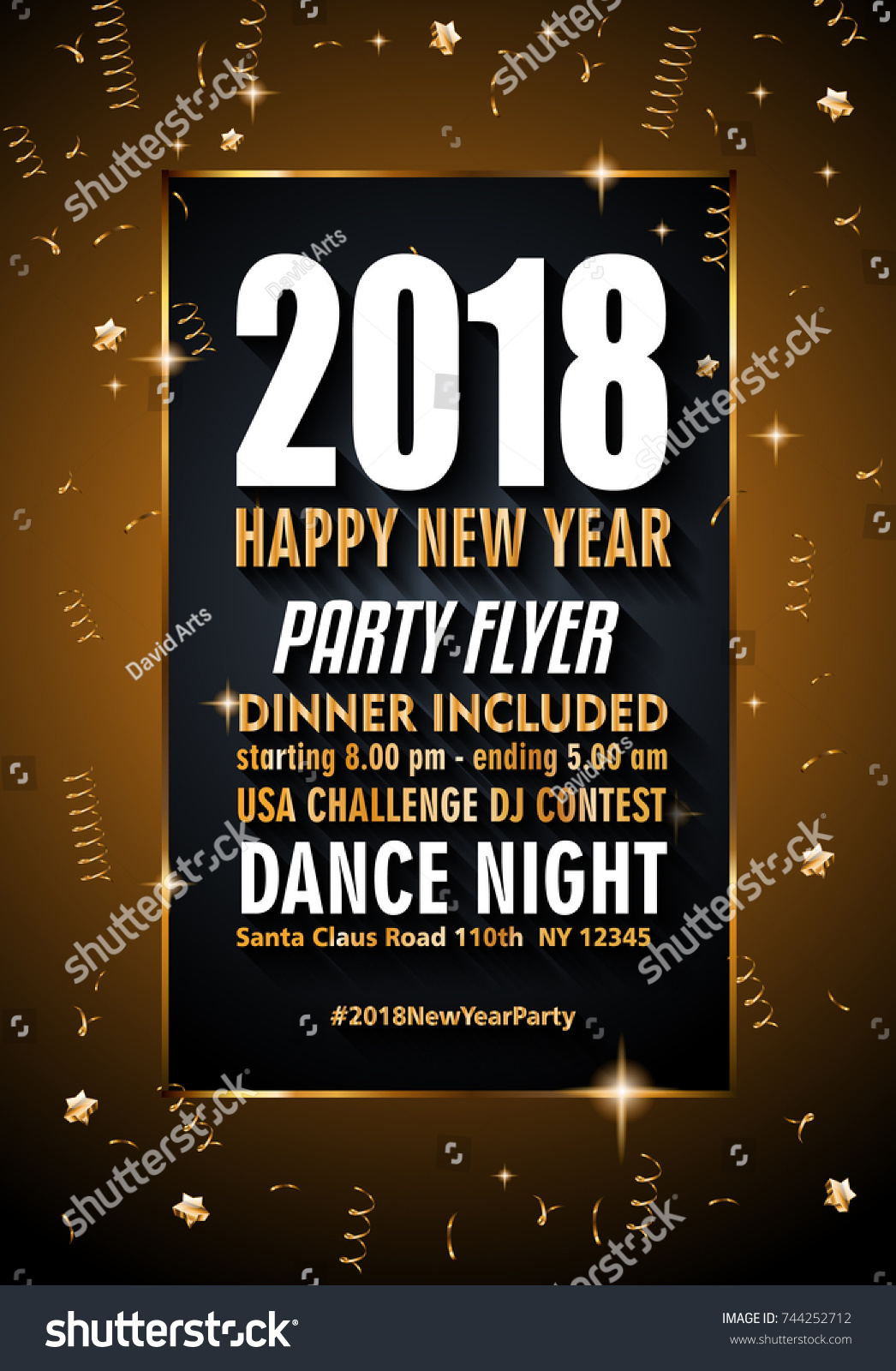 2018 Happy New Year Background for your Seasonal Flyers and Greetings Card or Christmas themed invitations