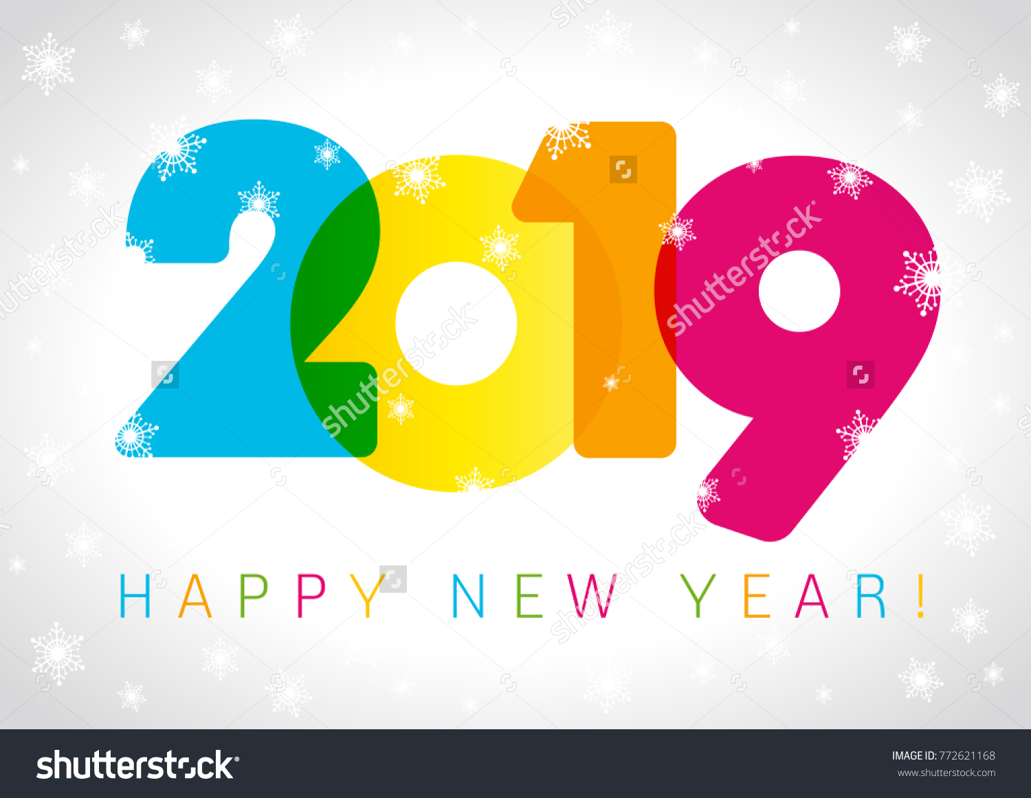 2019 Happy New Year Card Design Stock Vector Royalty Free 772621168