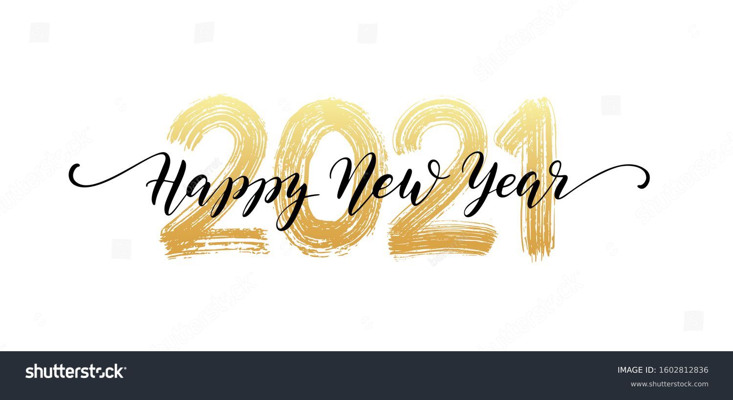 21 Happy New Year Script Text Stock Vector Royalty Free