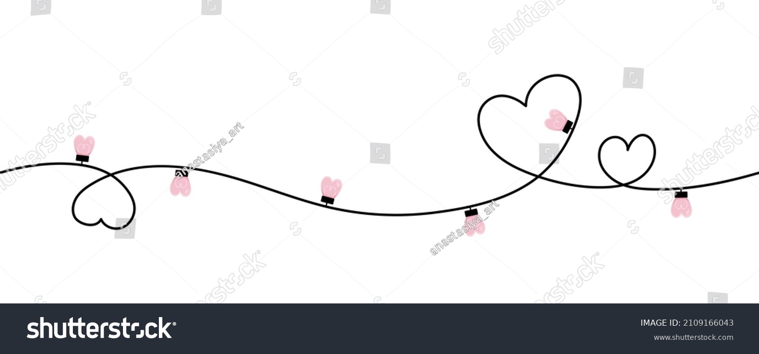 SVG of  Happy Valentines Day. One line. Double hearts. Glowing lamp light bulb. Continuous line art. Decoration element. Love word sign symbol. White background. svg