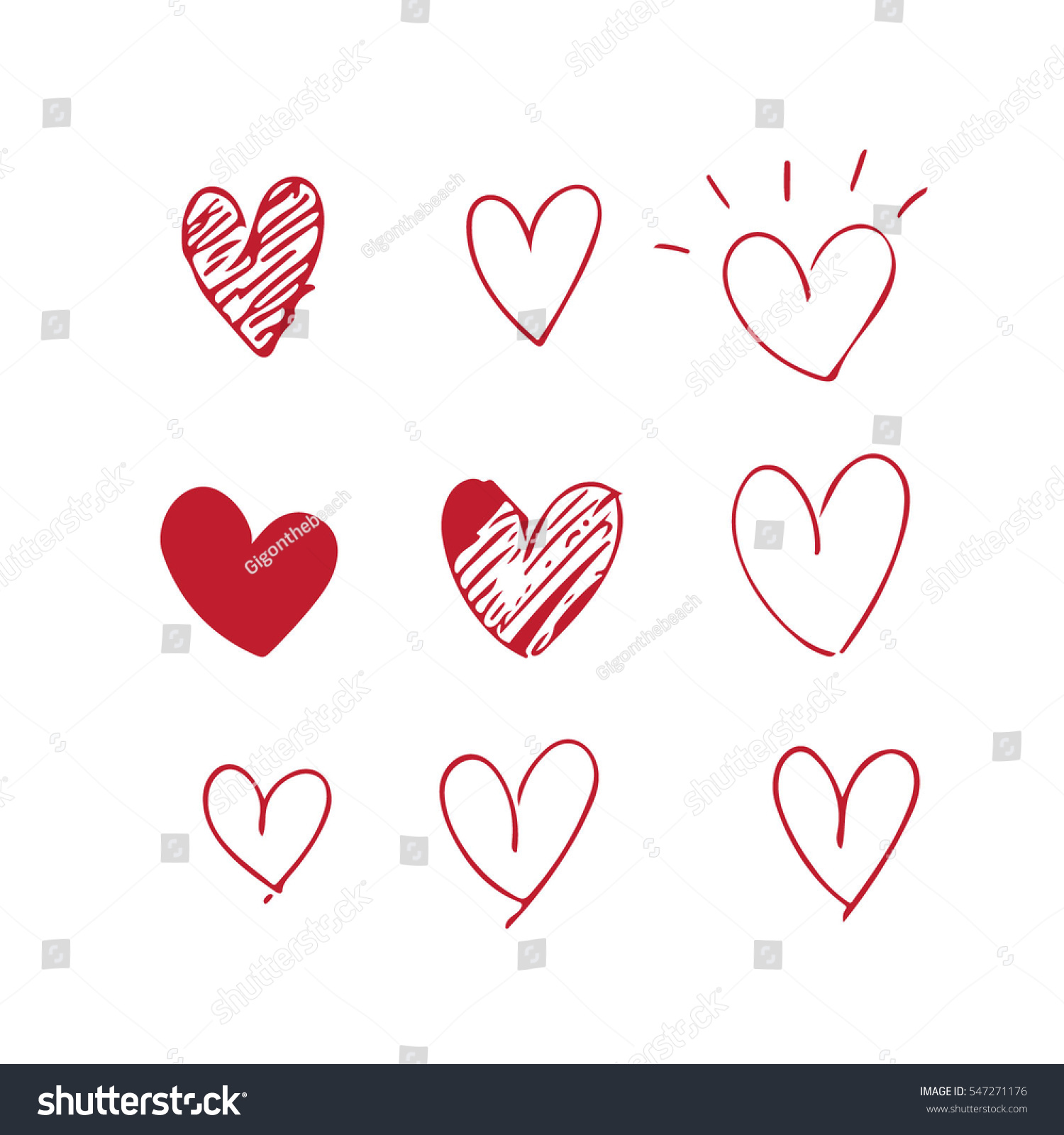 Heart Doodles 스톡 벡터 547271176 - Shutterstock