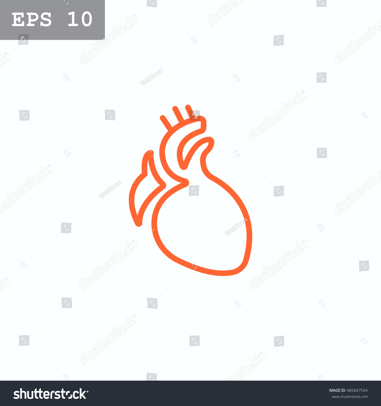 Heart Icon Flat Stock Vector 485847544 - Shutterstock