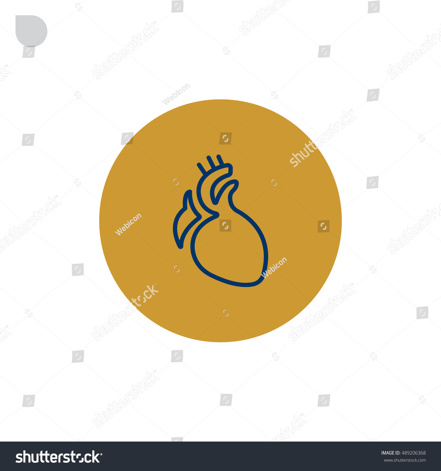 Heart Icon Flat. Stock Vector Illustration 489206368 : Shutterstock