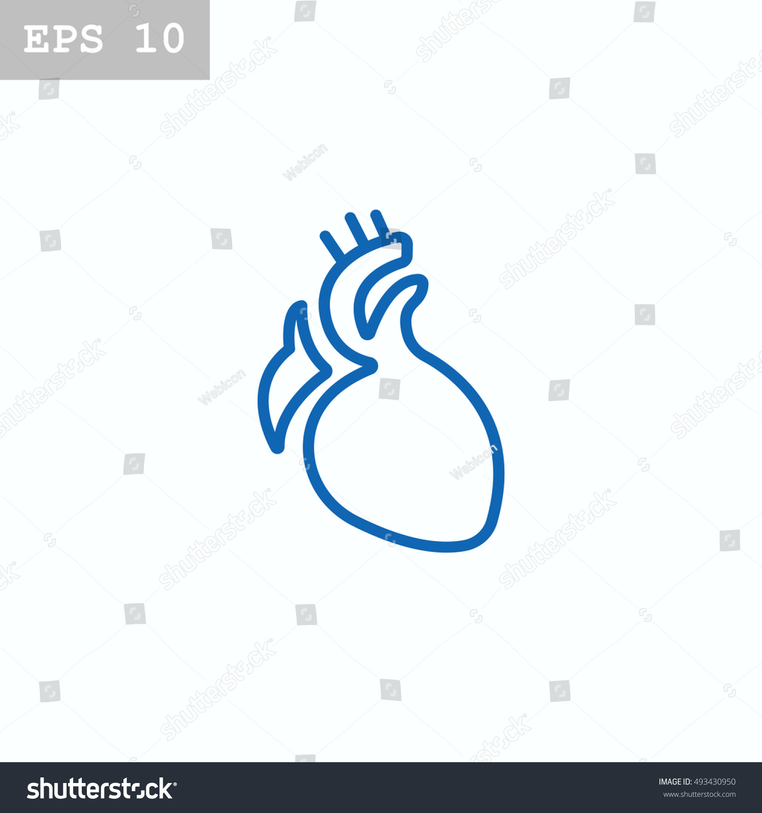 Heart Icon Flat. Stock Vector Illustration 493430950 : Shutterstock