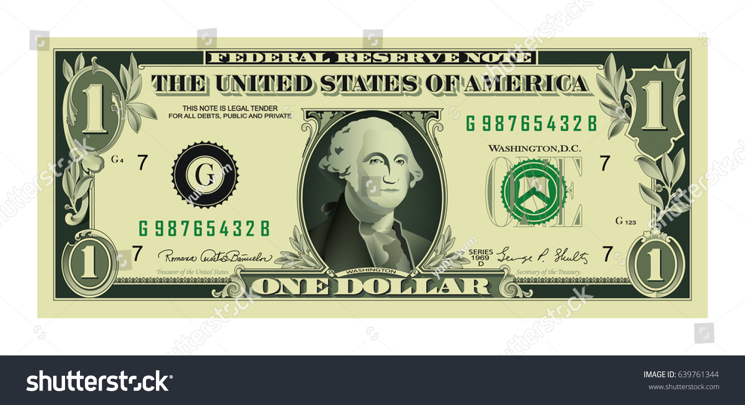 1 Highly Detailed Dollar Bank Note Stock Vector (Royalty Free ...