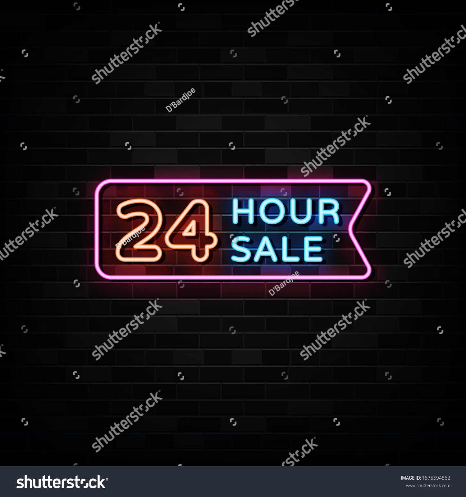 SVG of 24 Hour Sale Neon Signs Vector. Design Template Neon Style svg
