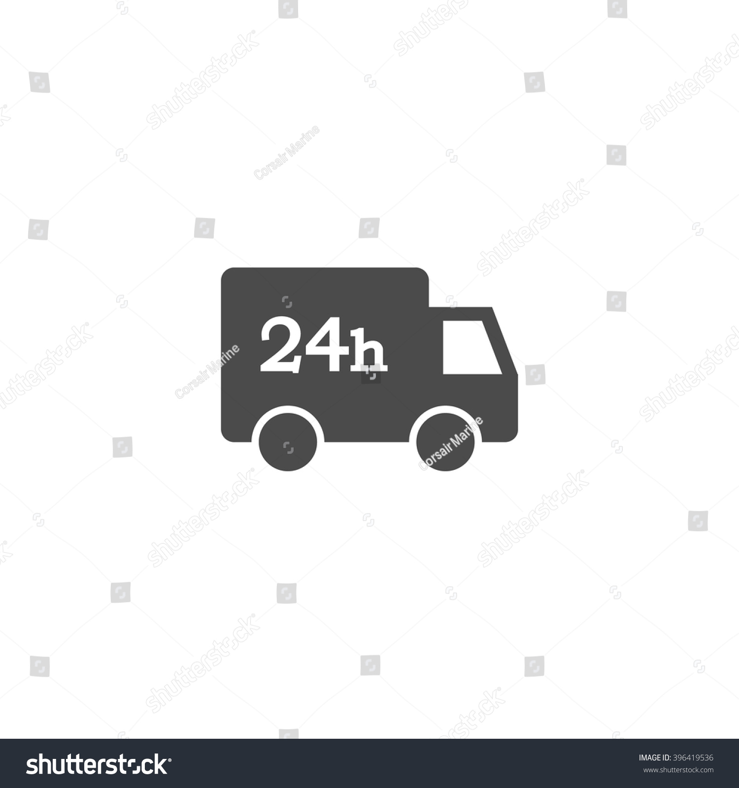 24 Hours Shipping Truck Vector Icon Stock Vector (Royalty Free ...