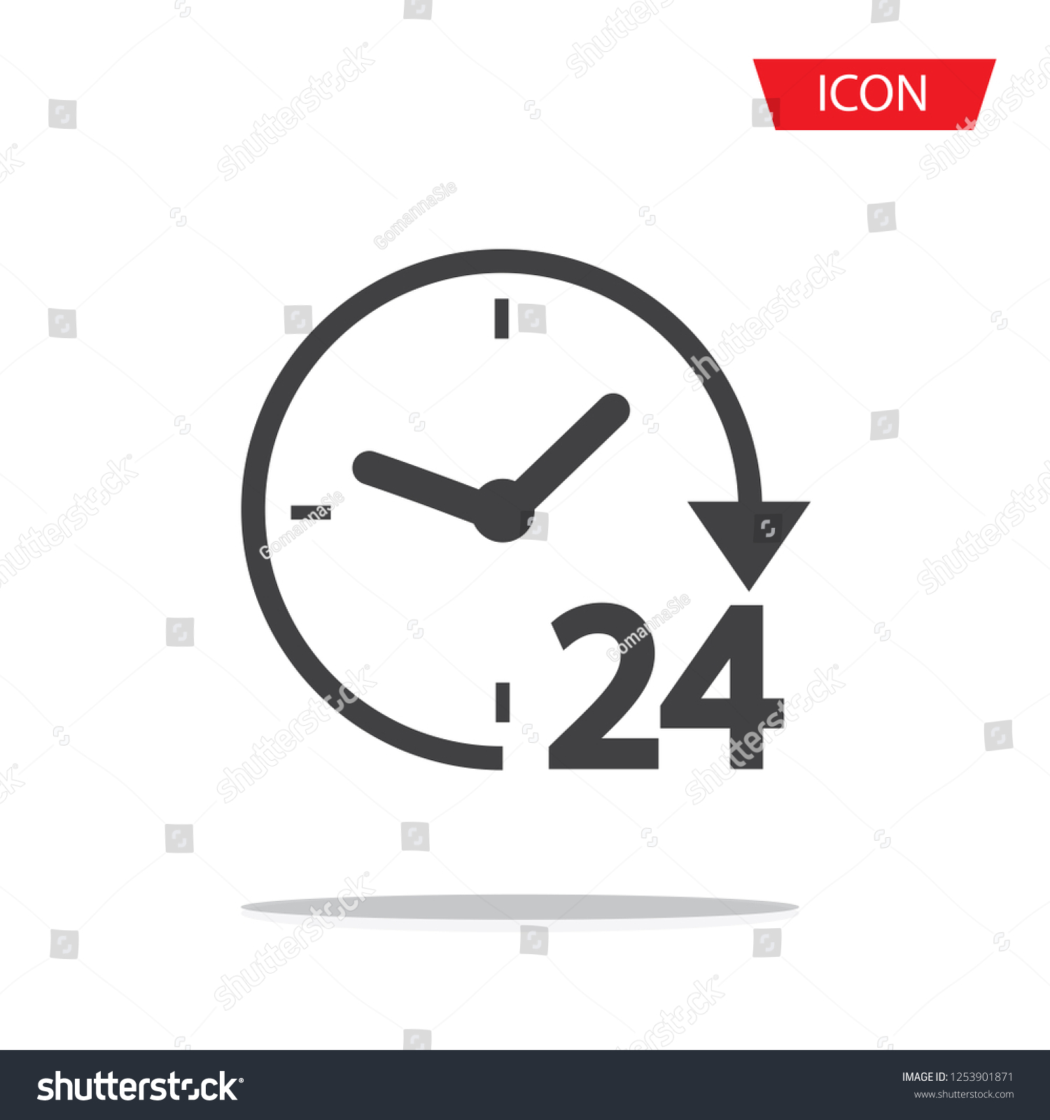 SVG of 24 hours vector icon isolated on white background svg
