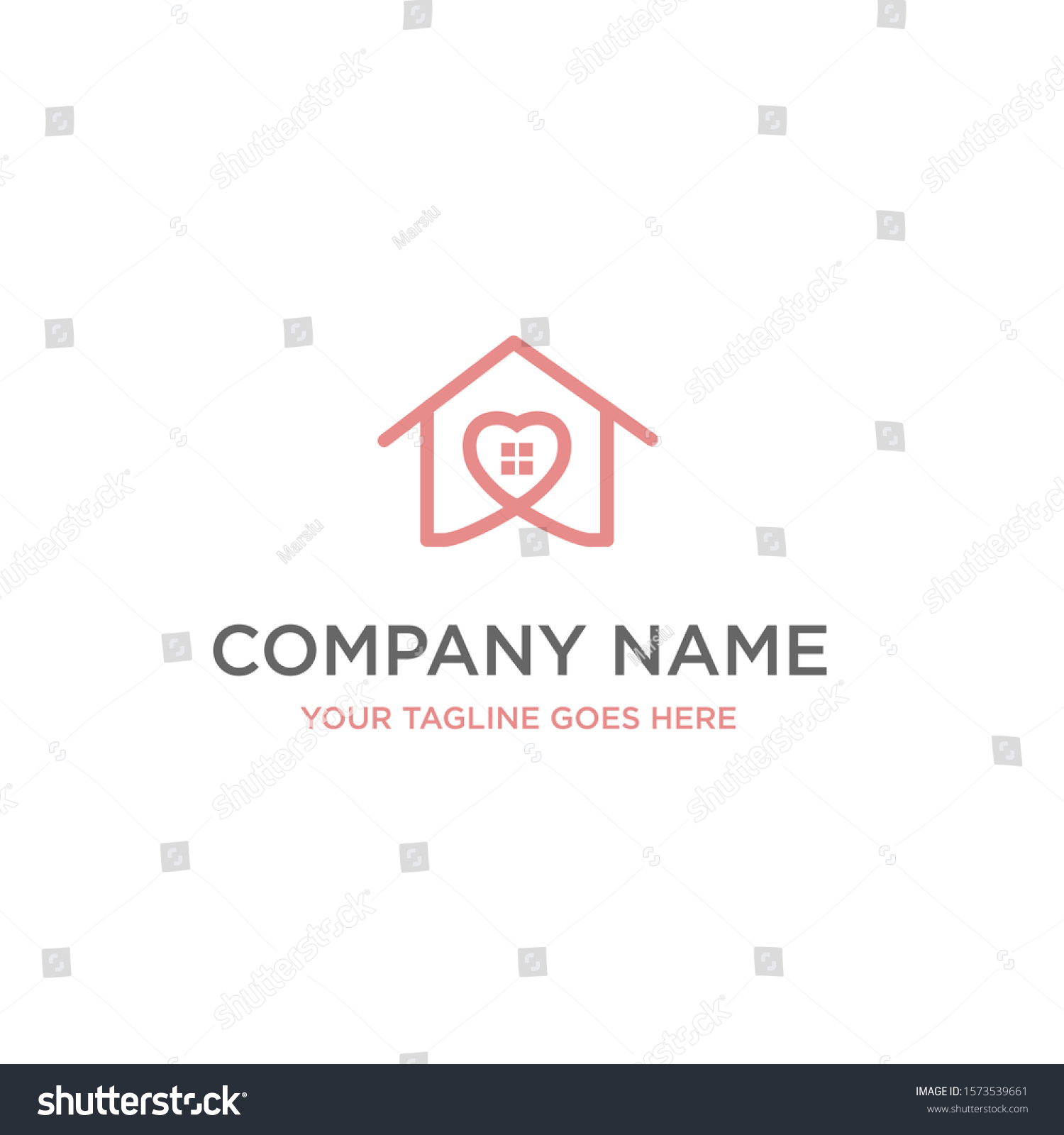 House Logo Heart Symbol Stock Vector (Royalty Free) 1573539661 ...