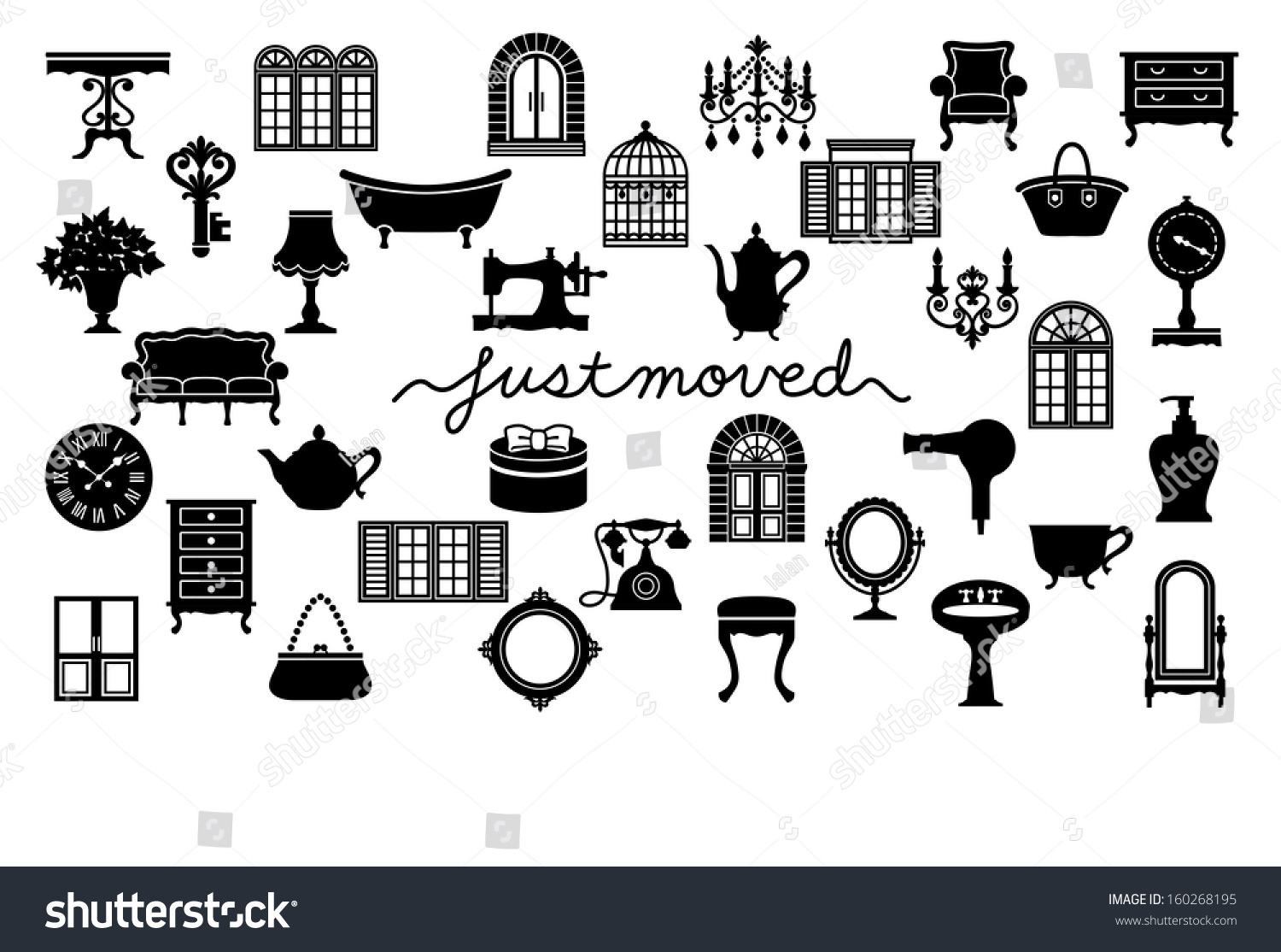 table relocate vector Vector Moving Card Moved Greeting Just Stock House