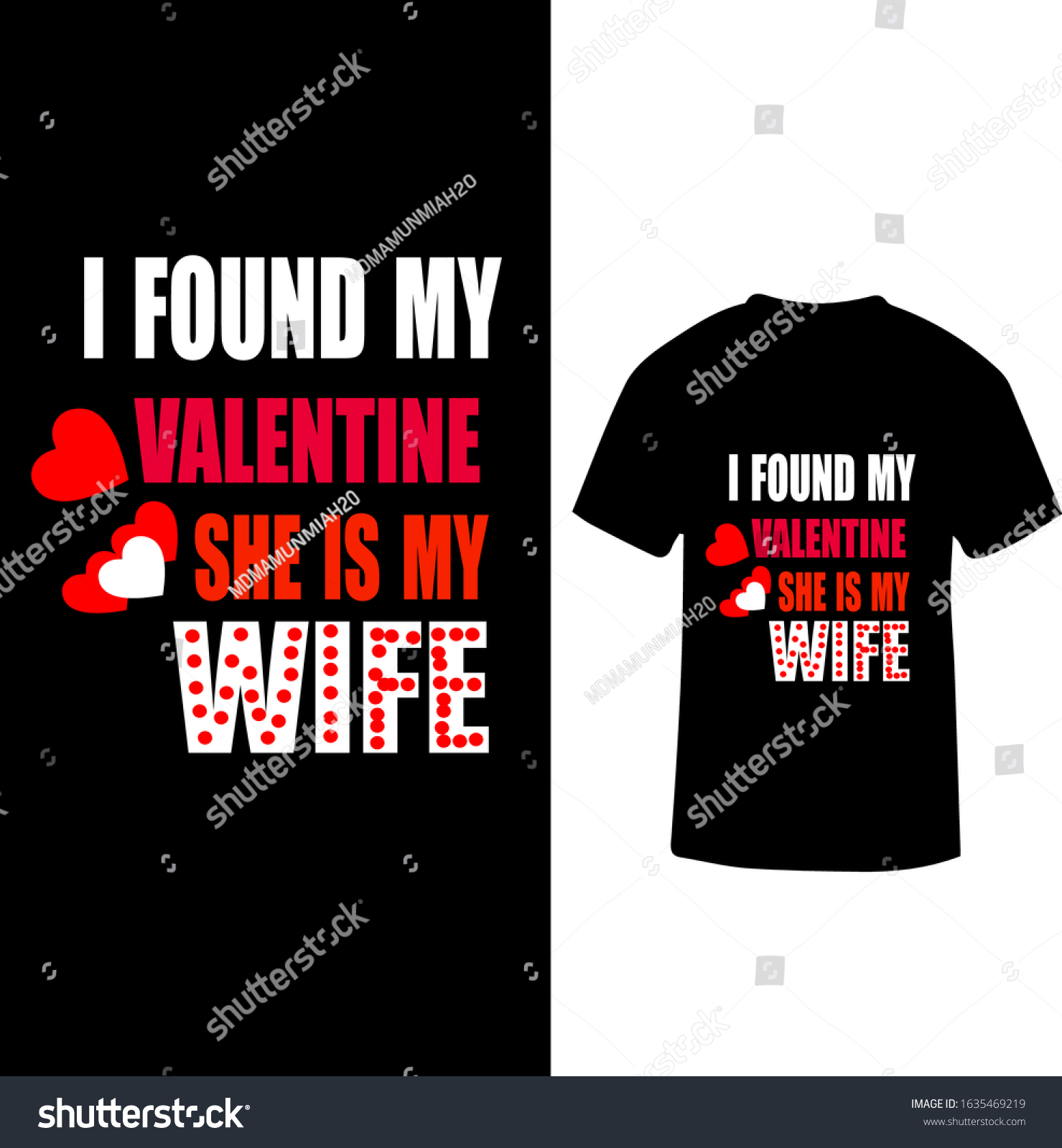 Found My Valentine She My Wife Stock Vector Royalty Free