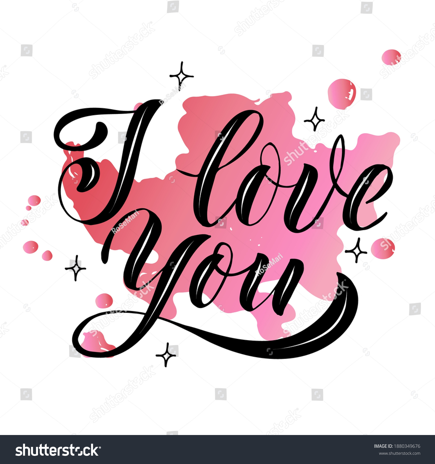 Llove You Lettering Text Vector Illustration Stock Vector (royalty Free 