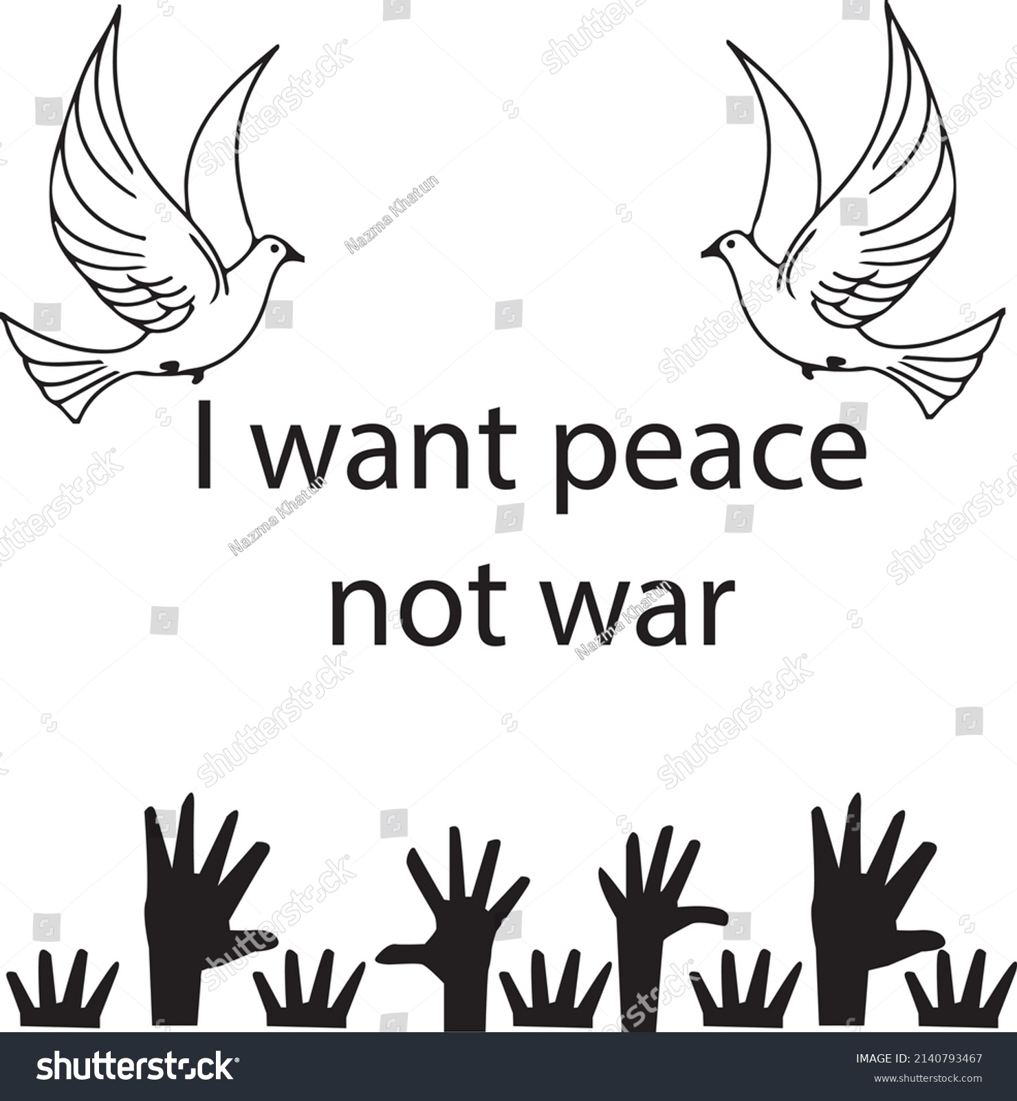 Want Peace Not War Graphic Element Stock Vector (Royalty Free ...