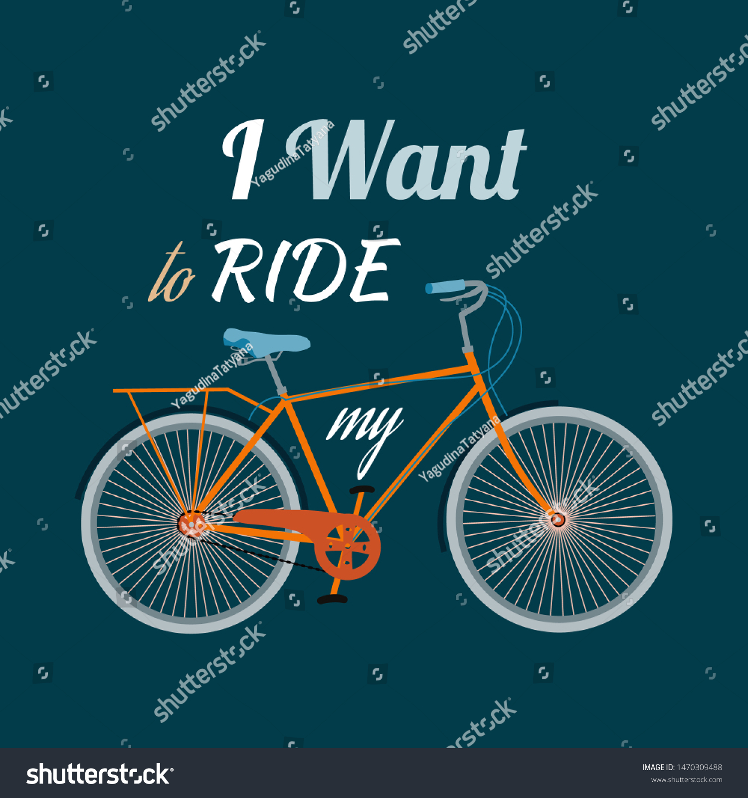 Want Ride My Bicycle Quote Bike Stock Vector Royalty Free 1470309488 Shutterstock 6593