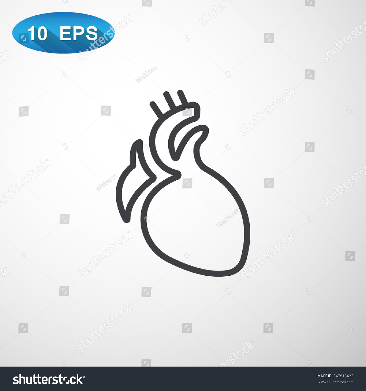 Icon Heart Organ Stock Vector Illustration 347815433 : Shutterstock