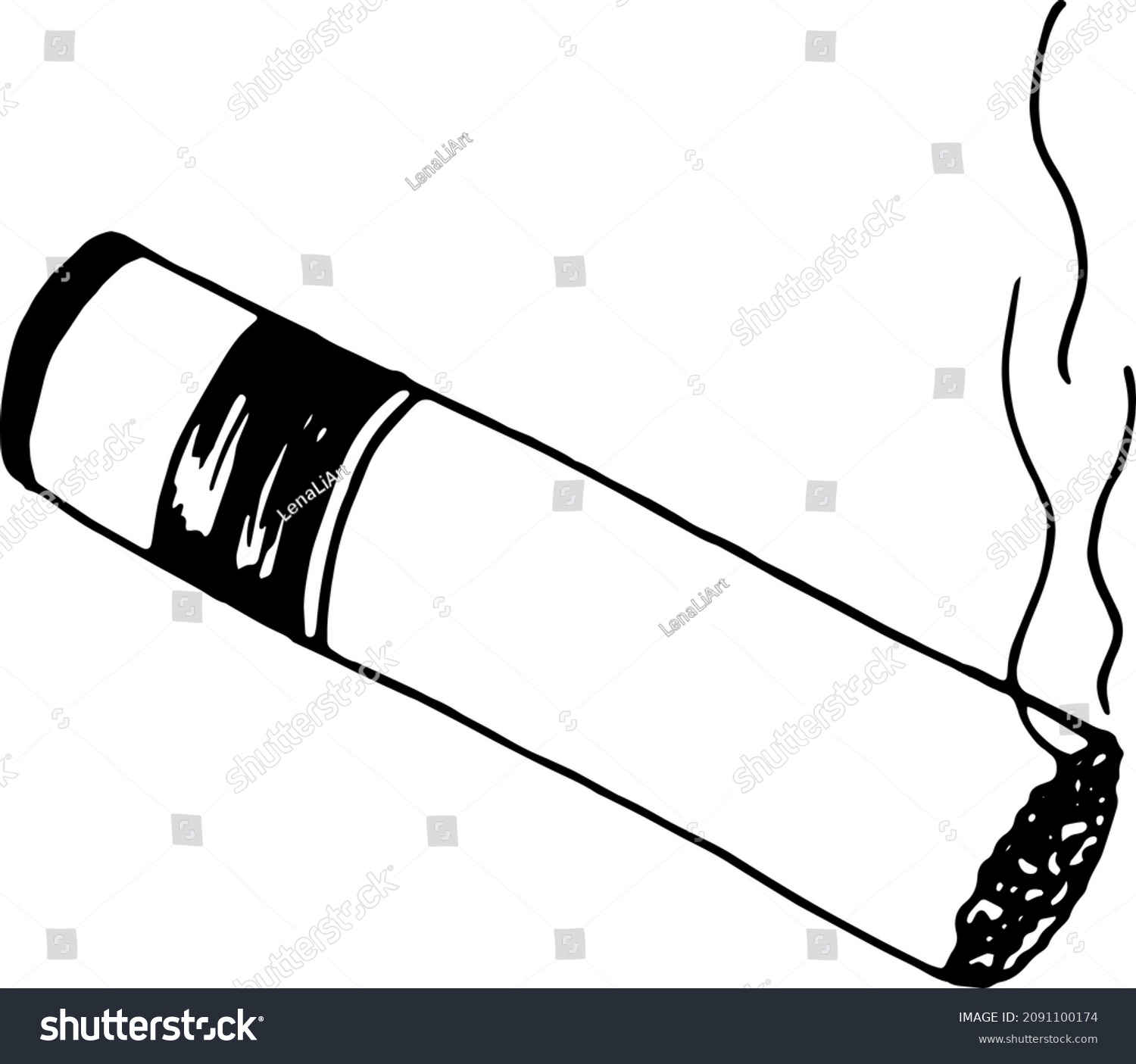 Smoke Classic Vintage Gentleman Handdrawn Doodles Stock Vector (Royalty ...