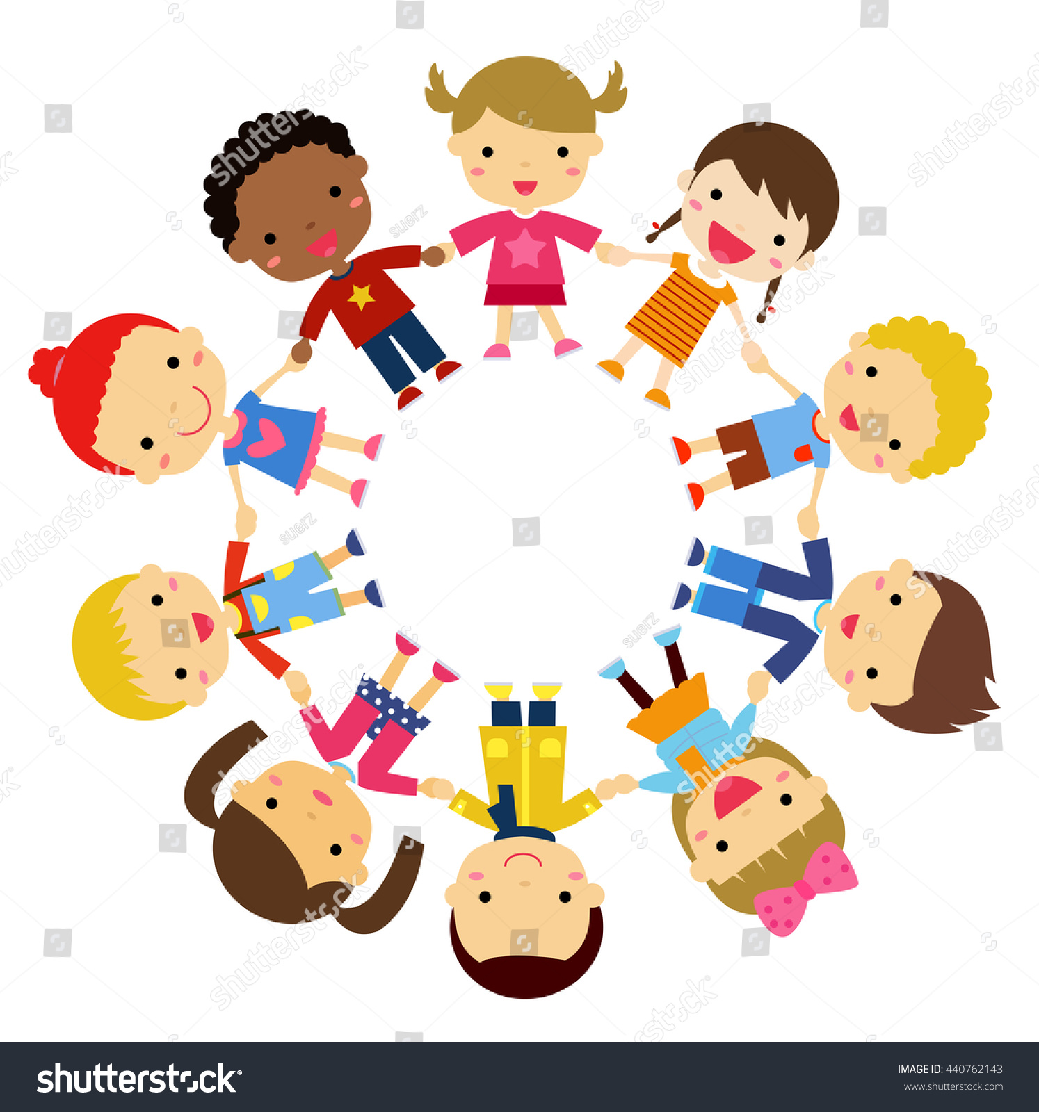 Illustration Children Friends Around World Various Stock Vector ...