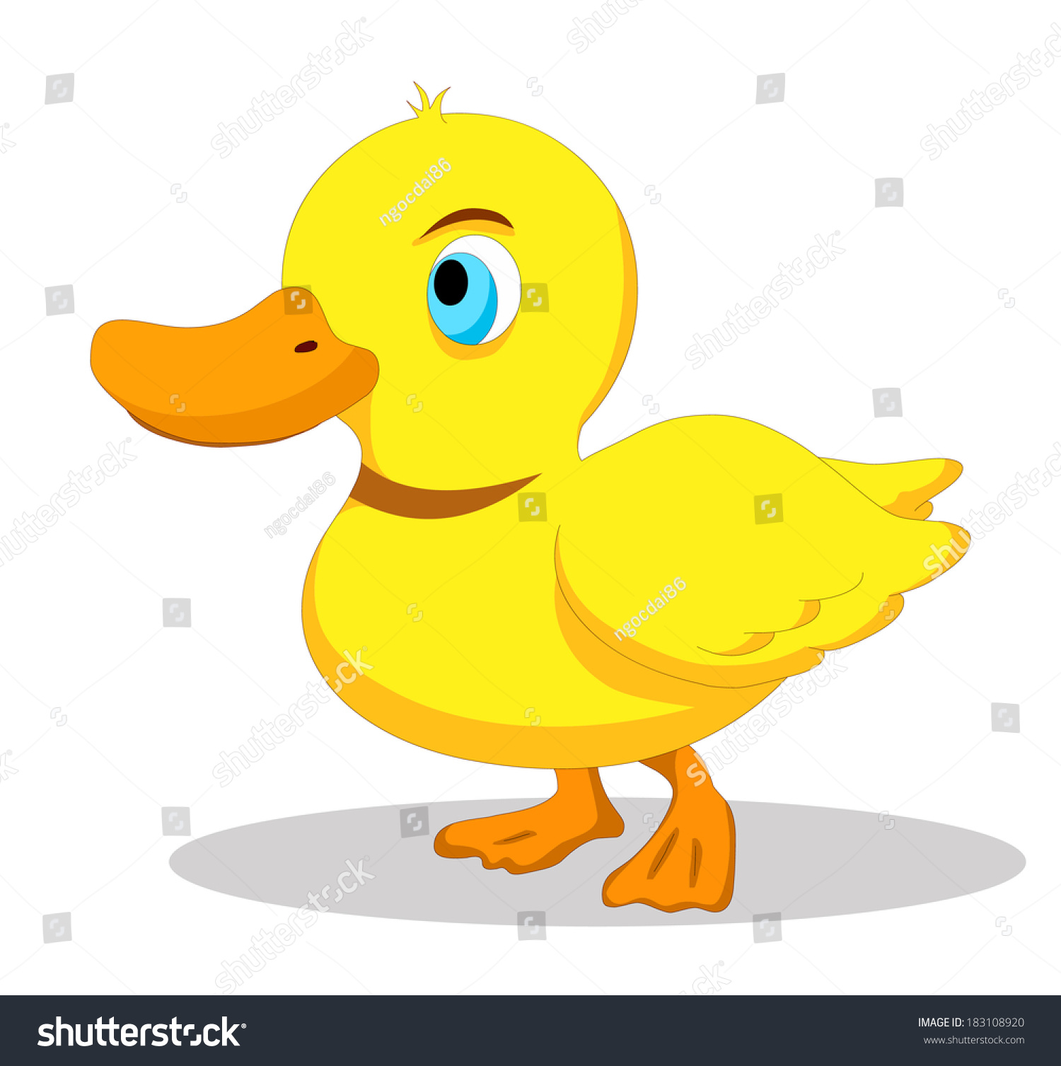 Illustration Cute Duck Stock Vector 183108920 - Shutterstock