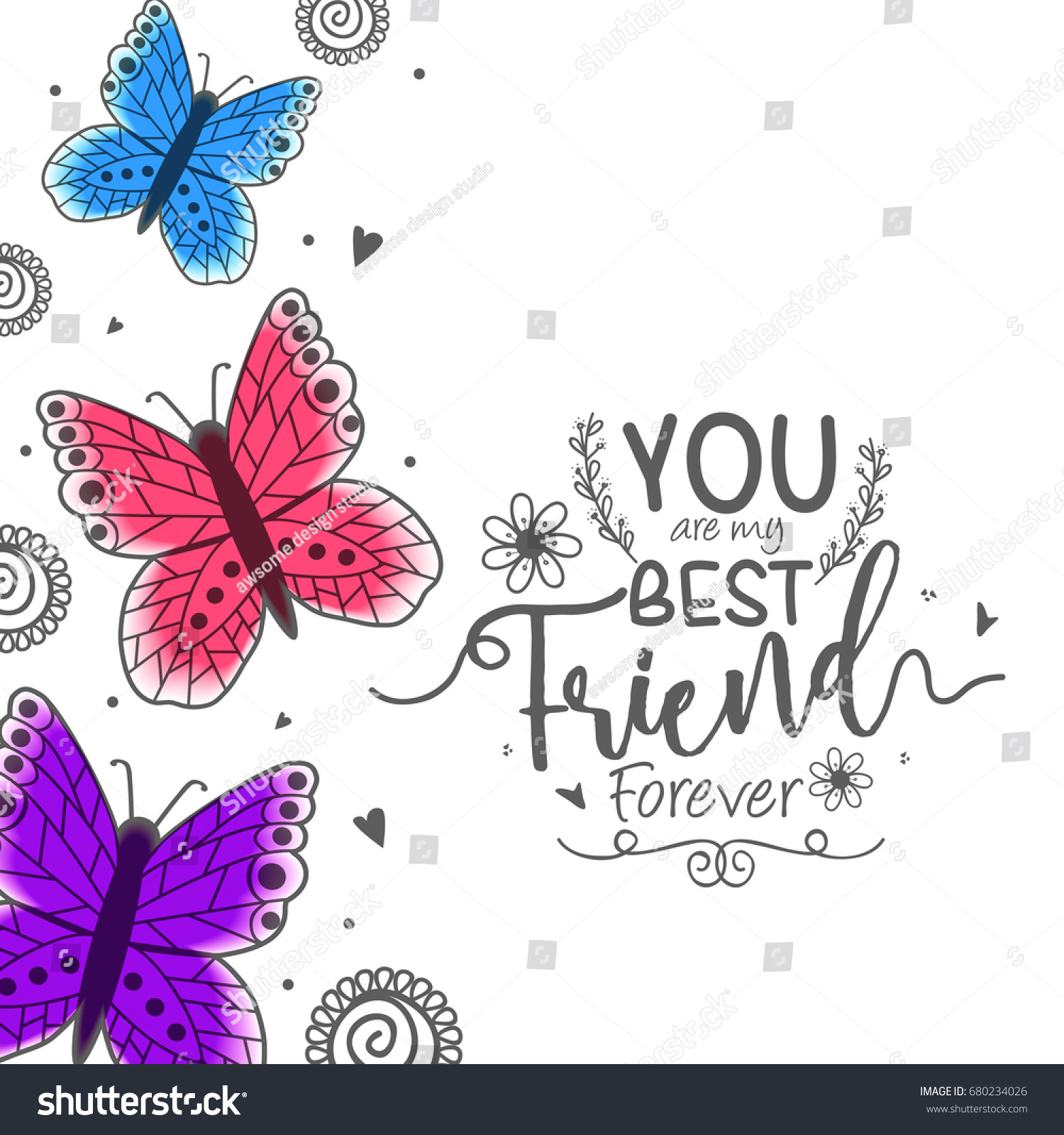 Illustration Happy Friendship Day Best Friends Stock Vector Royalty Free