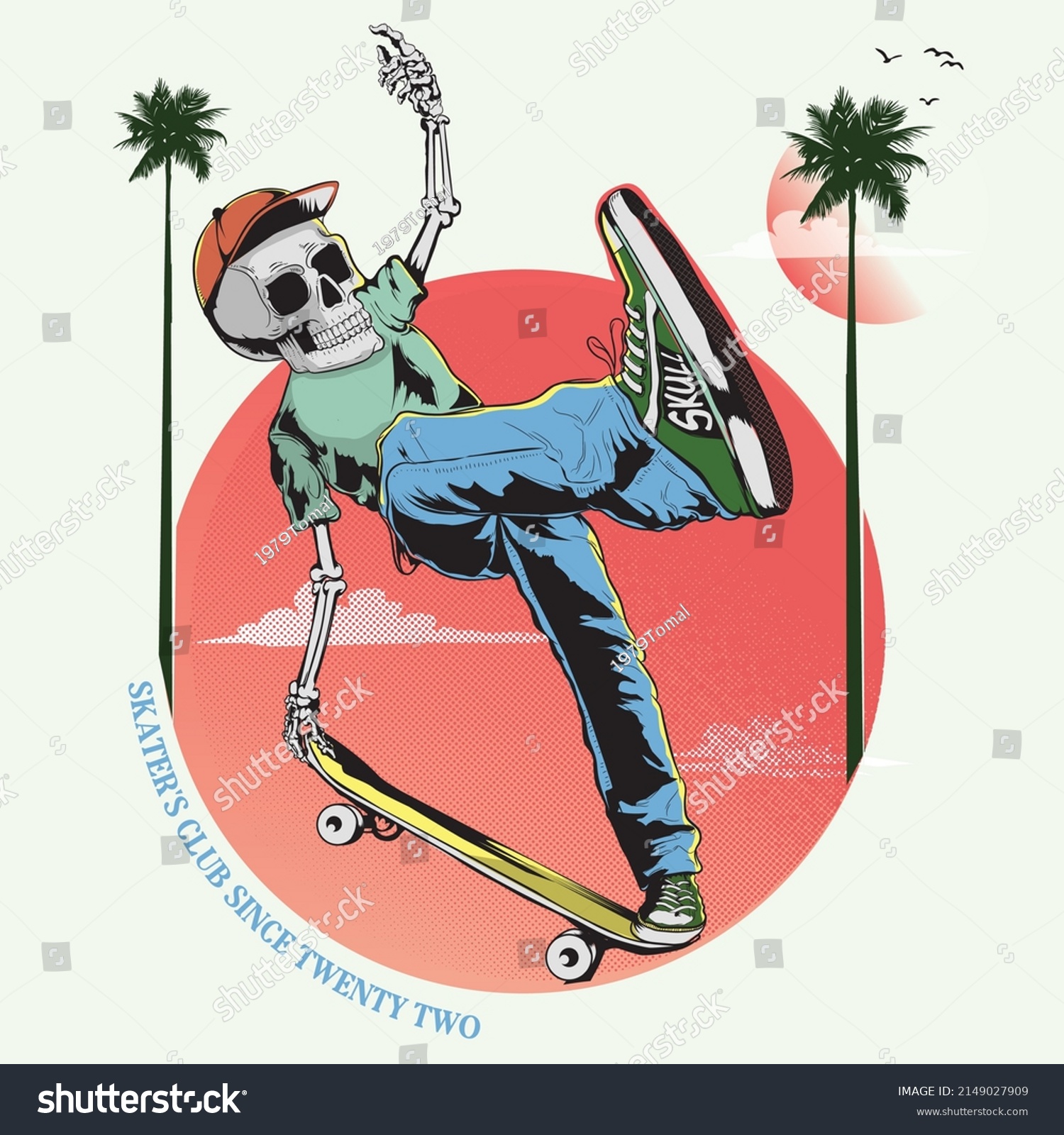 Illustration Skater Skull Showing Acrobatic Style Stock Vector Royalty Illustration Skater Skull Showing Acrobatic Style Stock Vector Royalty
