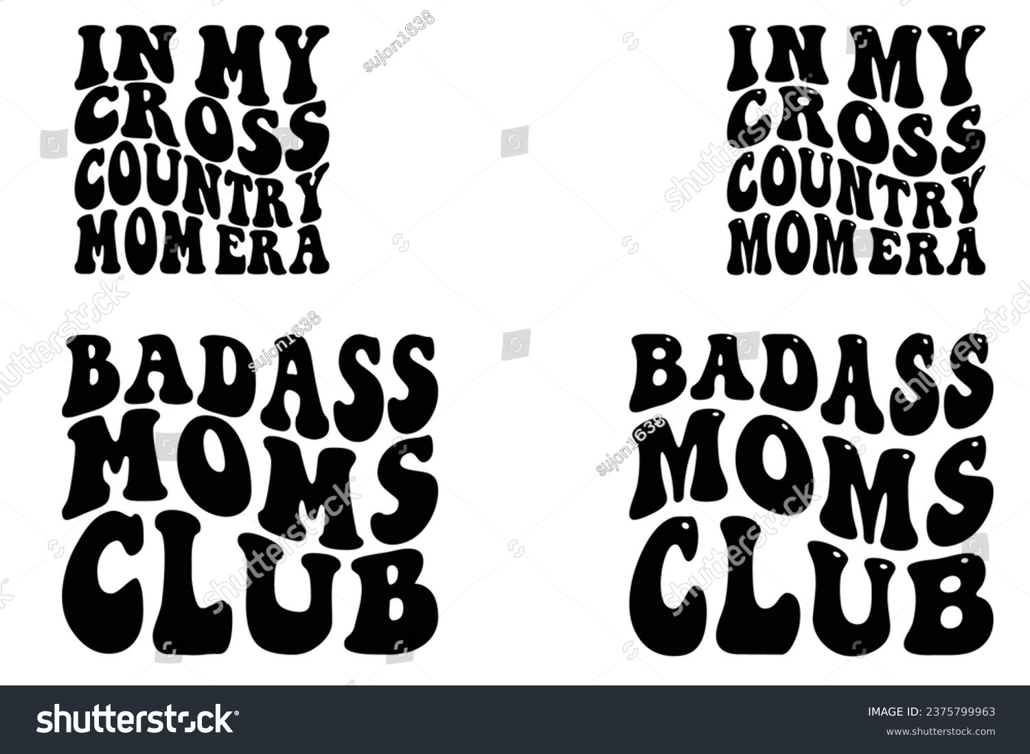 SVG of  In my cross-country mom era, badass moms club retro wavy t-shirt designs svg
