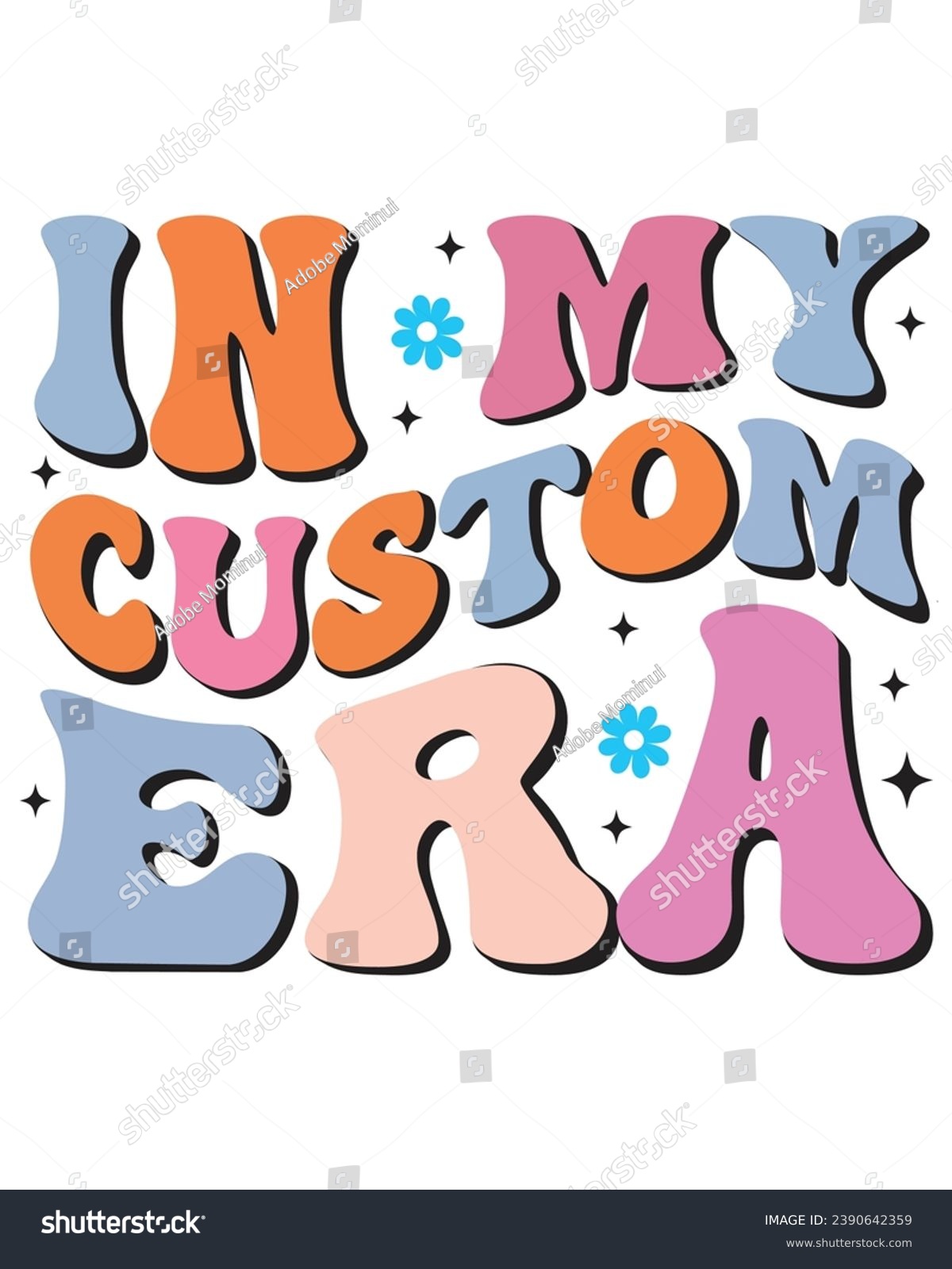 SVG of  In My Custom Era Reto, Custom Wavy Groovy, Custom Era, Typography,Trendy Custom Shirt, Cutting File, Cricut, Silhoutte, Pod, Era T-shirt,Commercial Use svg