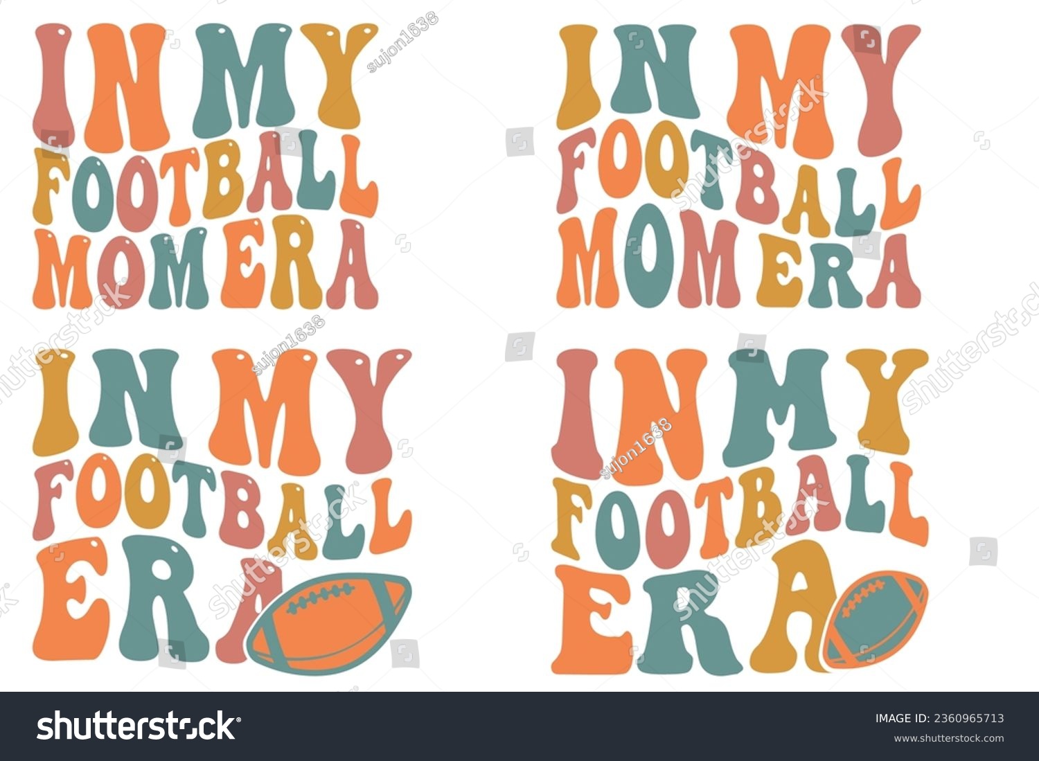 SVG of  In my football era, In my football mom era Hippie SVG bundle T-shirt svg