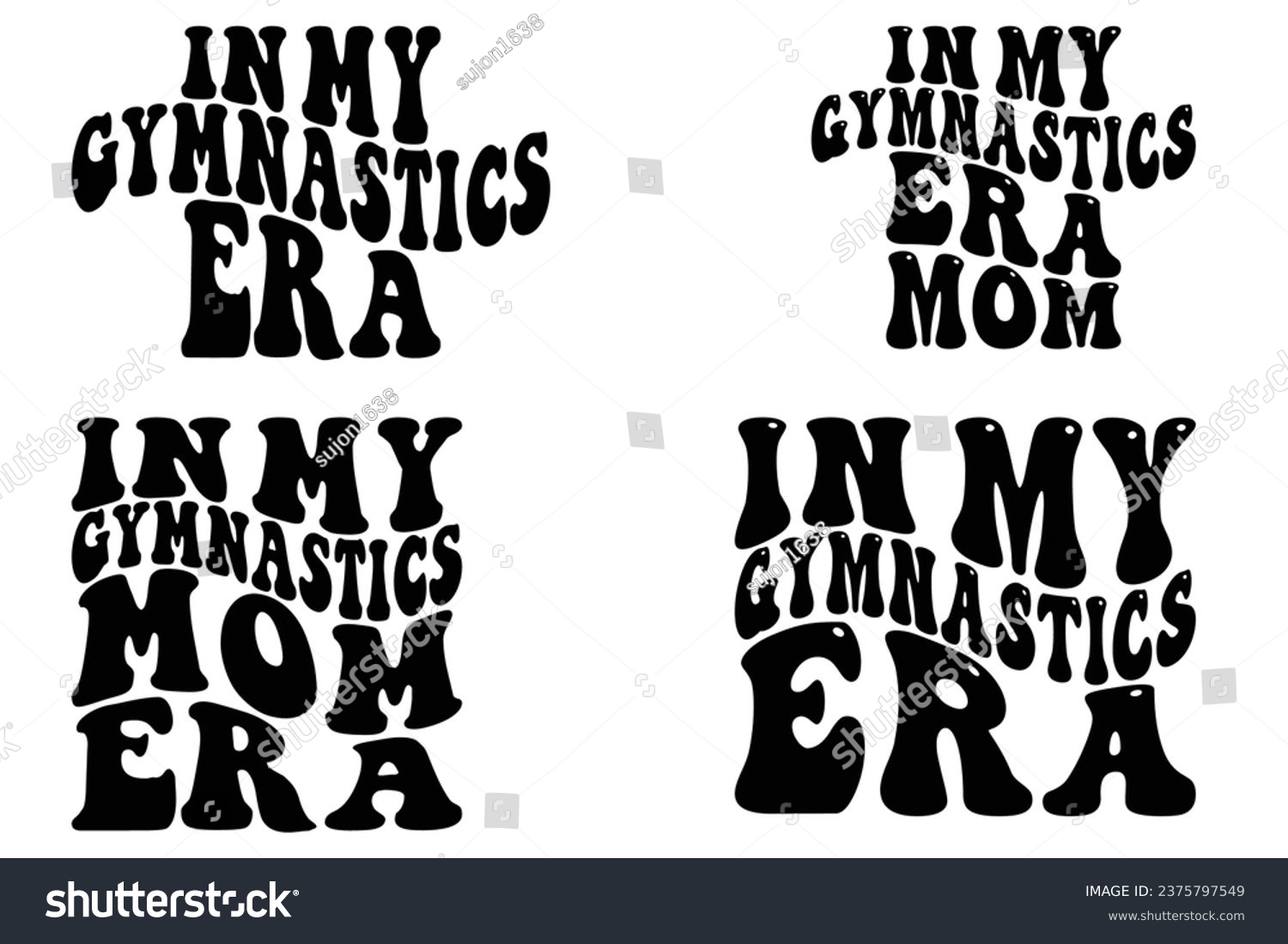 SVG of 
 In My Gymnastics Mom Era, In My Gymnastics Era retro wavy bundle T-shirt designs svg