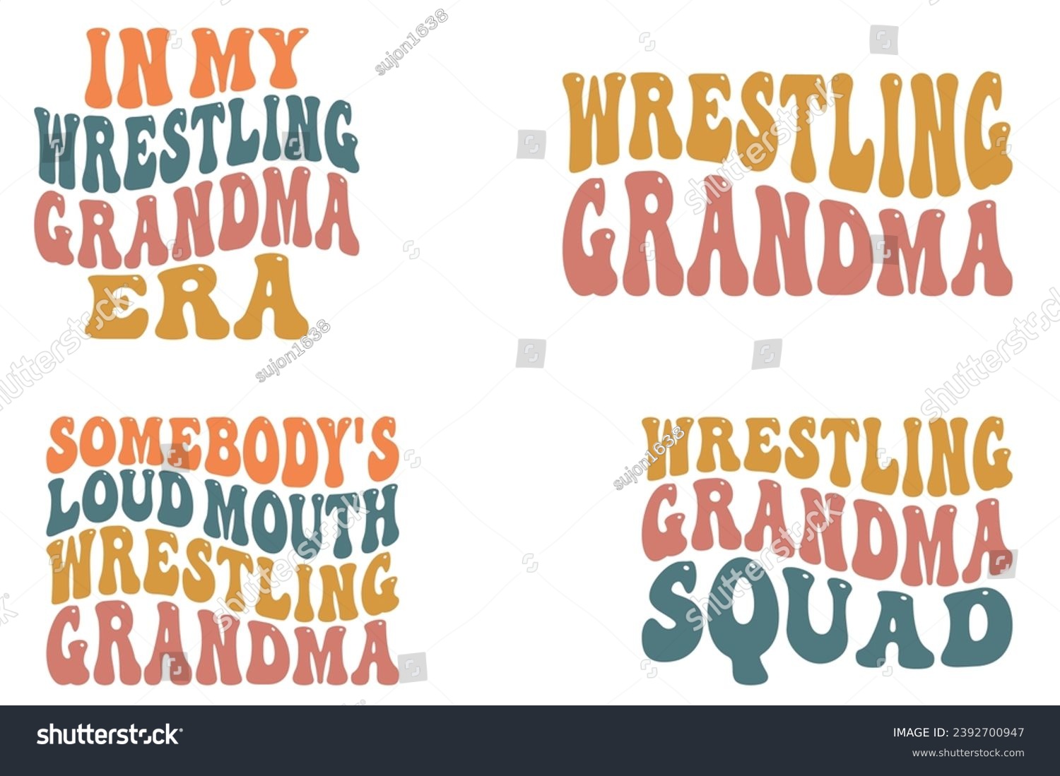 SVG of  In My Wrestling Grandma Era, Wrestling Grandma, Wrestling Grandma Squad, Somebody's Loud Mouth Wrestling grandma retro wavy T-shirt designs svg