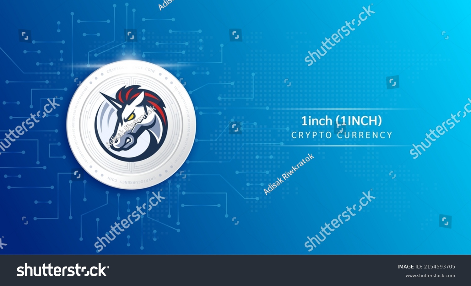 SVG of 1inch coin cryptocurrency token symbol. Crypto currency with stock market investment trading. Coin icon on dark background. Economic trends finance concept. 3D Vector illustration. svg