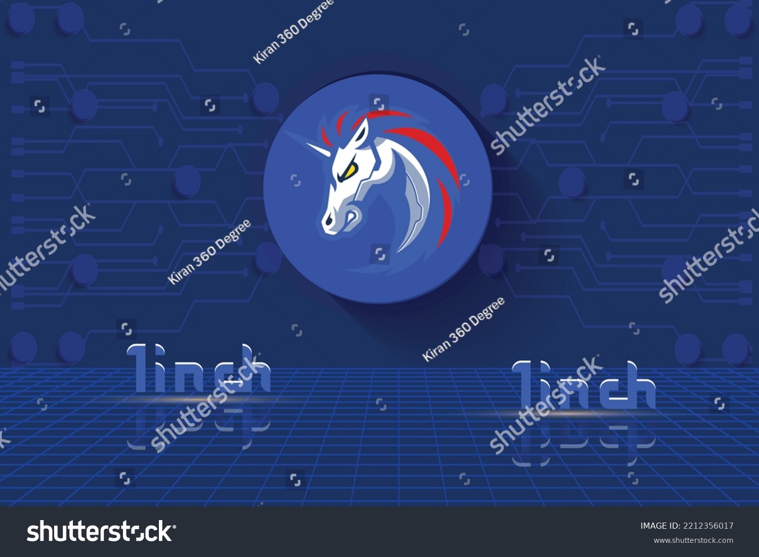 SVG of 1inch Network crypto currency vector illustration block chain based symbol and logo on futuristic digital background. Decentralized money technology illustration. technology background and banner. svg