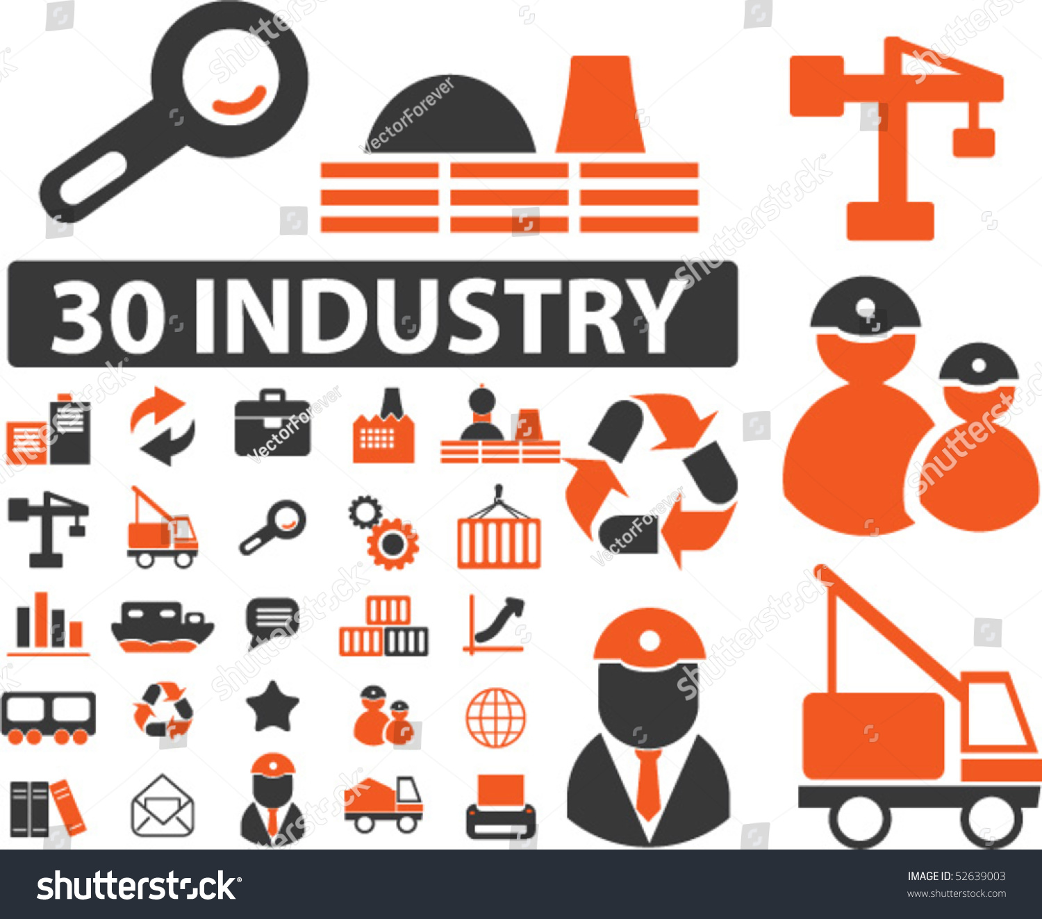 30 Industry Technology Signs Vector Stock Vector (Royalty Free) 52639003