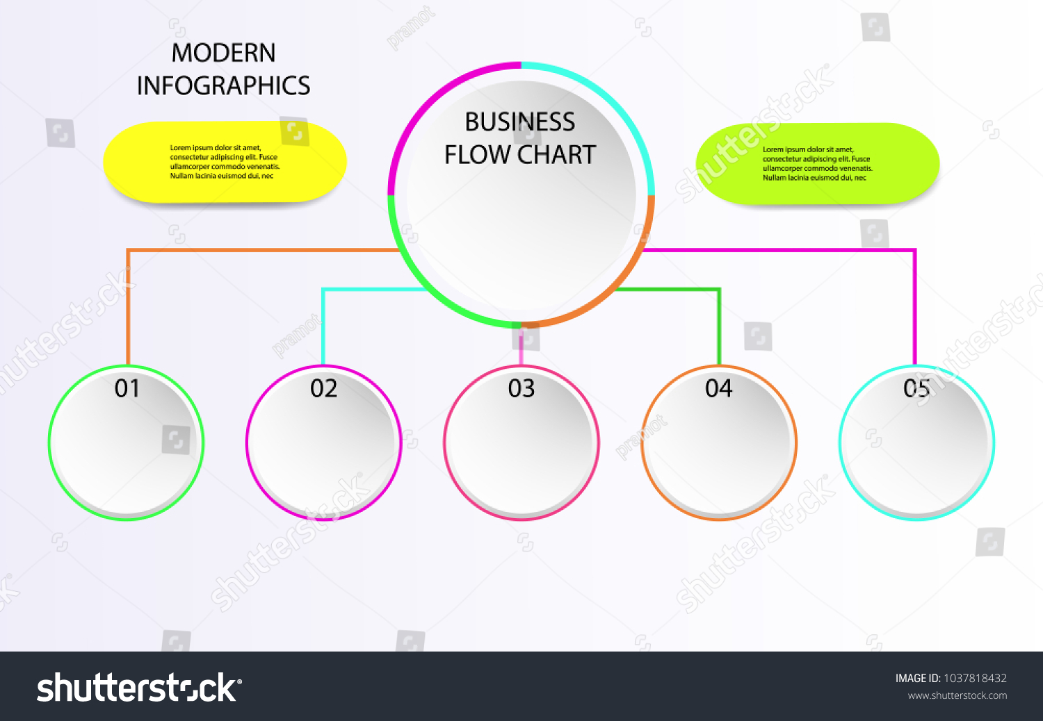 Infographics Design Flow Charts Vector Illustration: เวกเตอร์สต็อก