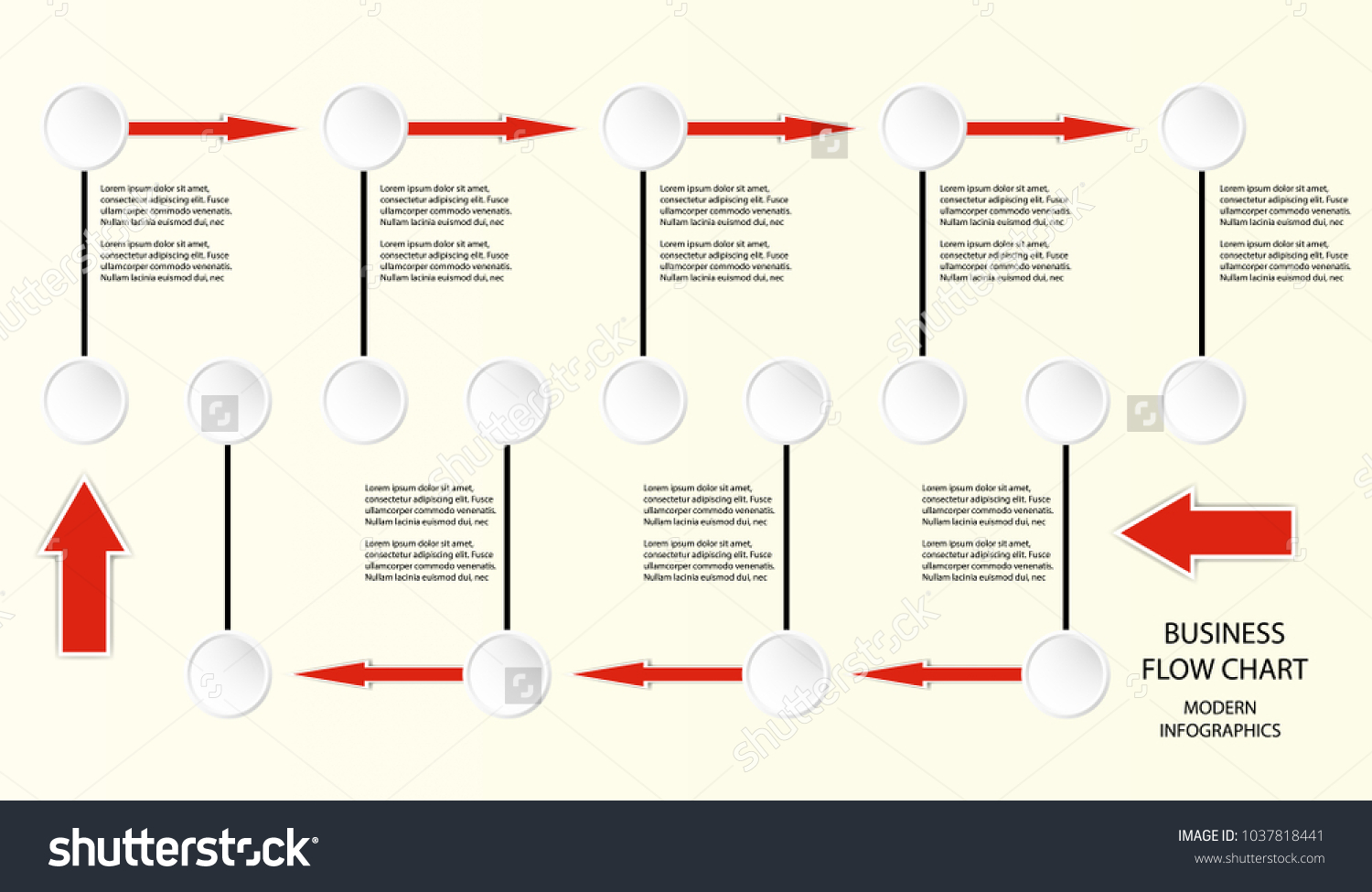 Infographics Design Flow Charts Vector Illustration Stock Vector