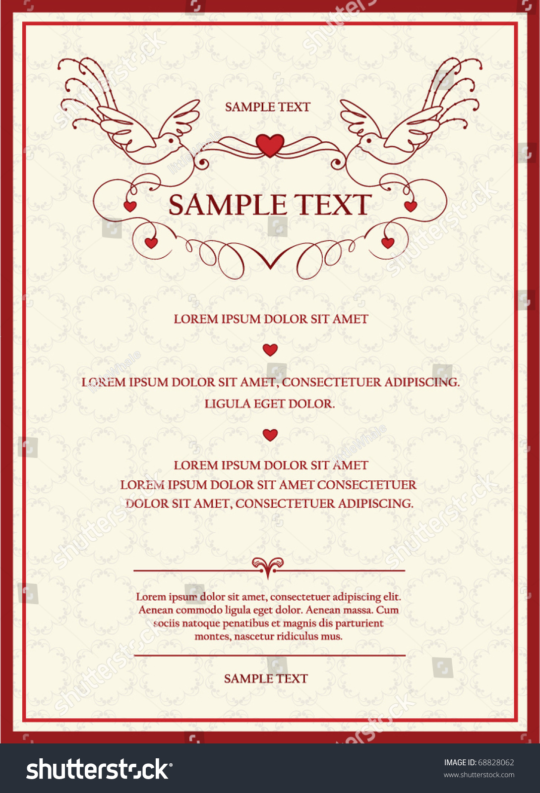 Invitation Card Template Stock Vector 68828062 - Shutterstock
